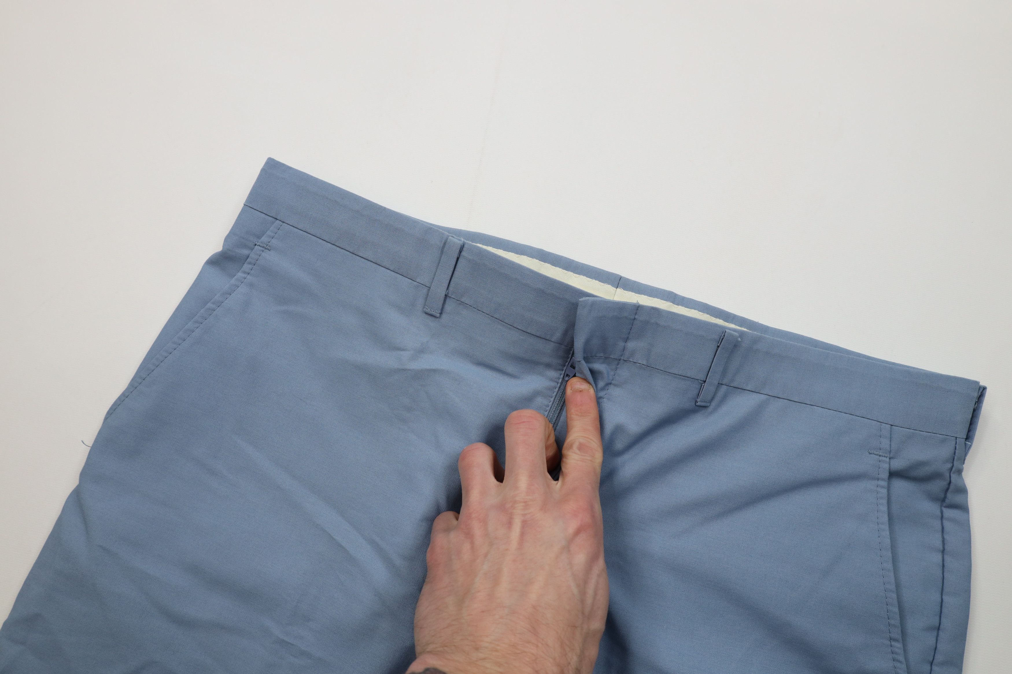 Vintage Vintage 70s Streetwear Above Knee Chino Shorts Light Blue Size US 34 / EU 50 - 5 Thumbnail