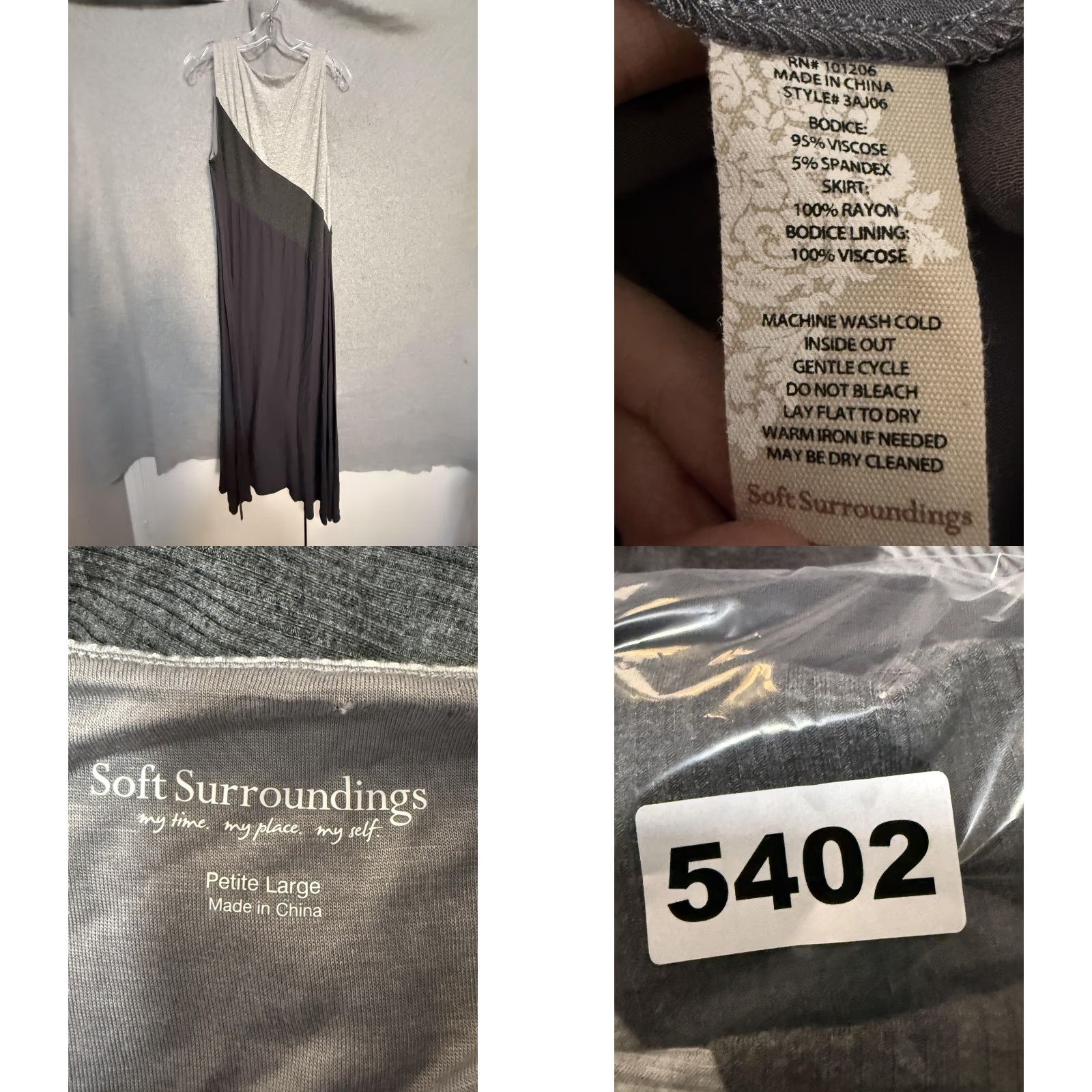 Soft Surroundings Soft Surroundings Dress Womens Petite Large Gray Colorblock Tank Maxi Casual Size L / US 10 / IT 46 - 8 Thumbnail