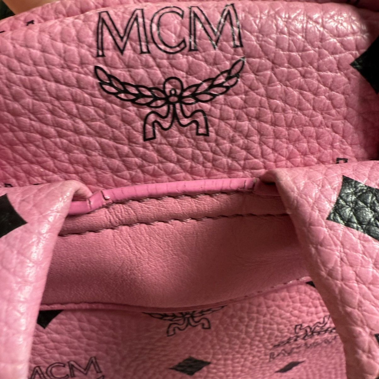 MCM MCM Visetos ‘Pink’ Studs Backpack Size ONE SIZE - 4 Thumbnail