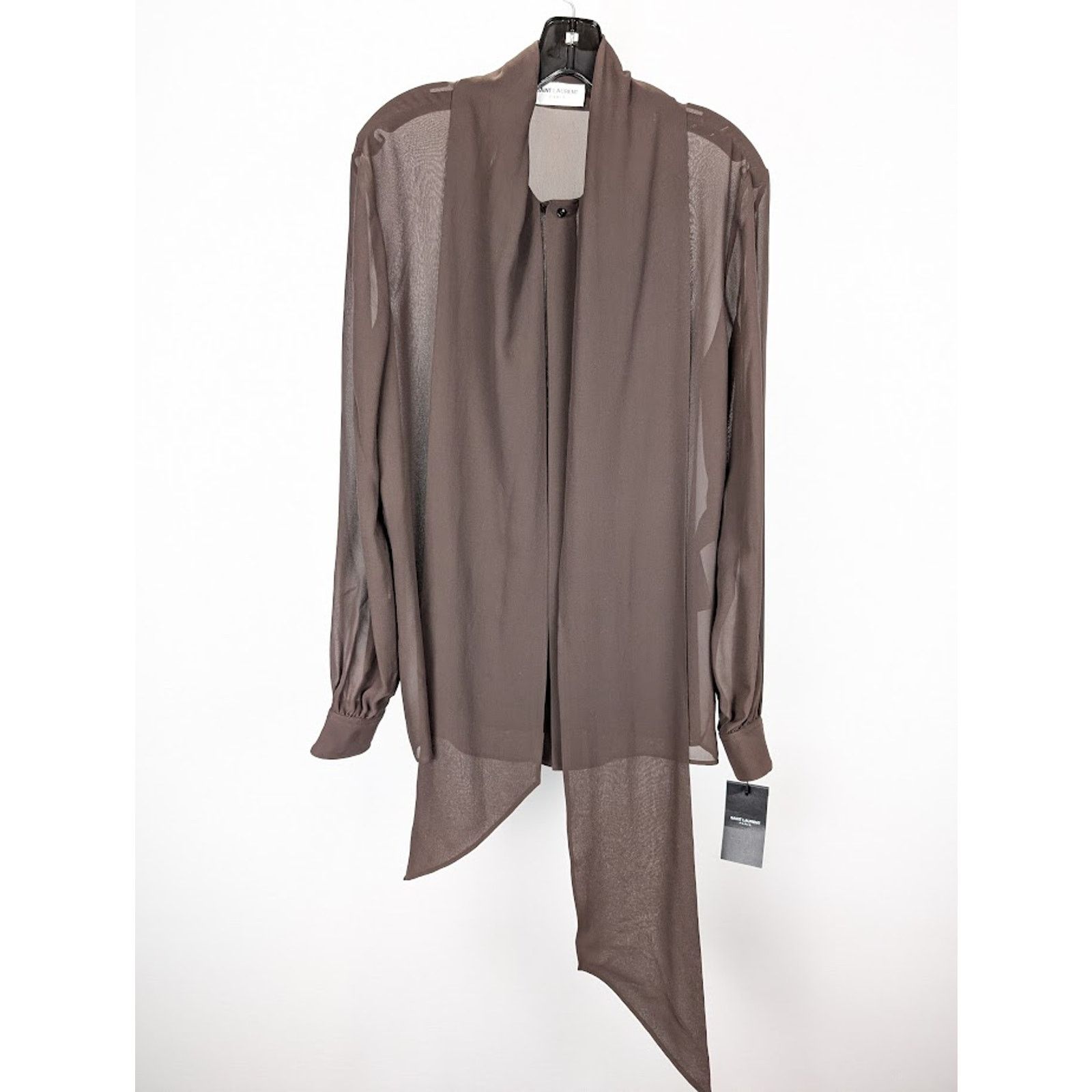 o1rshd1 Silk Lavalliere Shirt in Brown