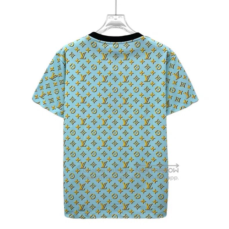 Louis Vuitton Louis Vuitton 24 blue logo presbyopic cotton crewneck shor Size US M / EU 48-50 / 2 - 2 Thumbnail