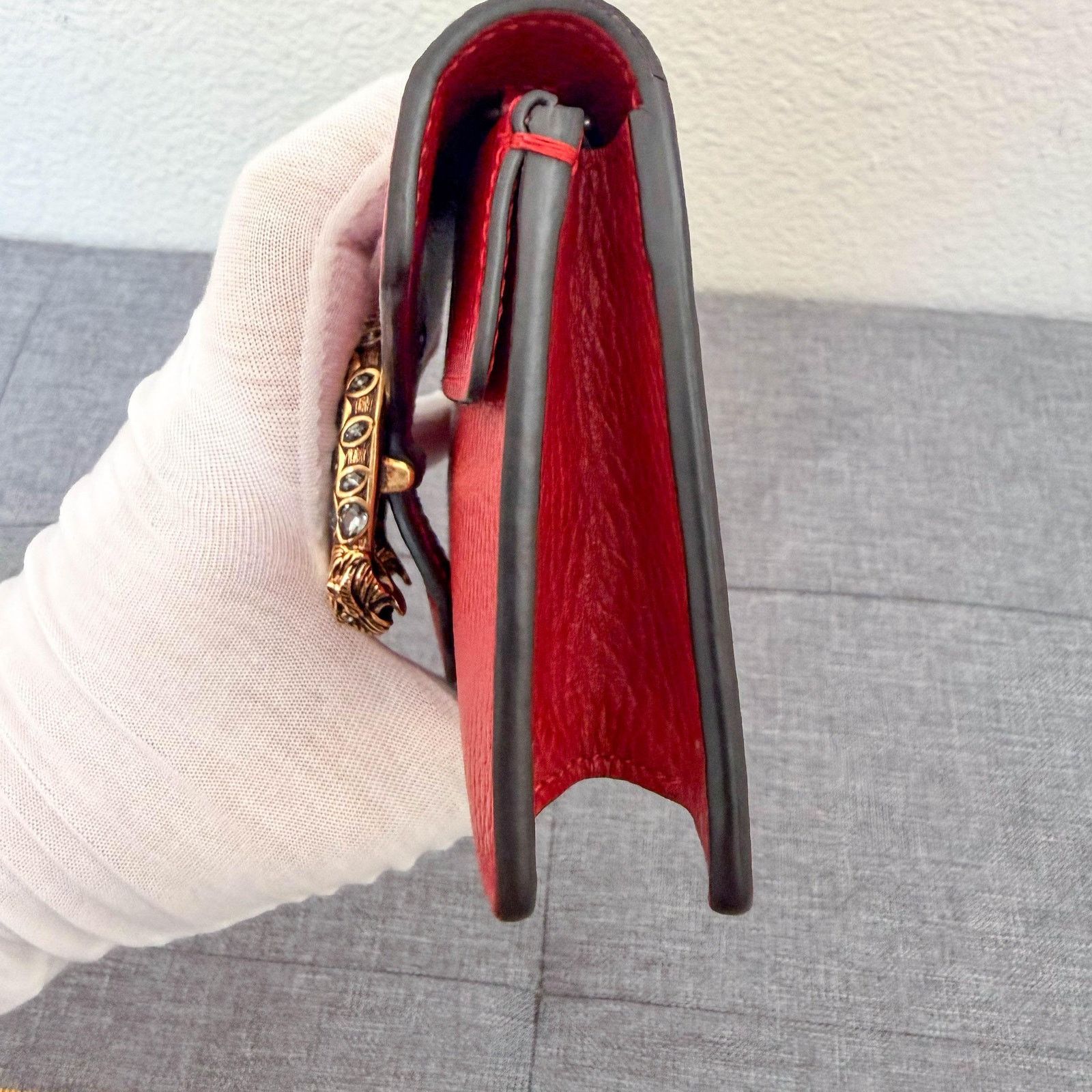 Gucci Authentic Gucci Dionysus Red Leather Chain Bag Tiger Head Size ONE SIZE - 3 Thumbnail