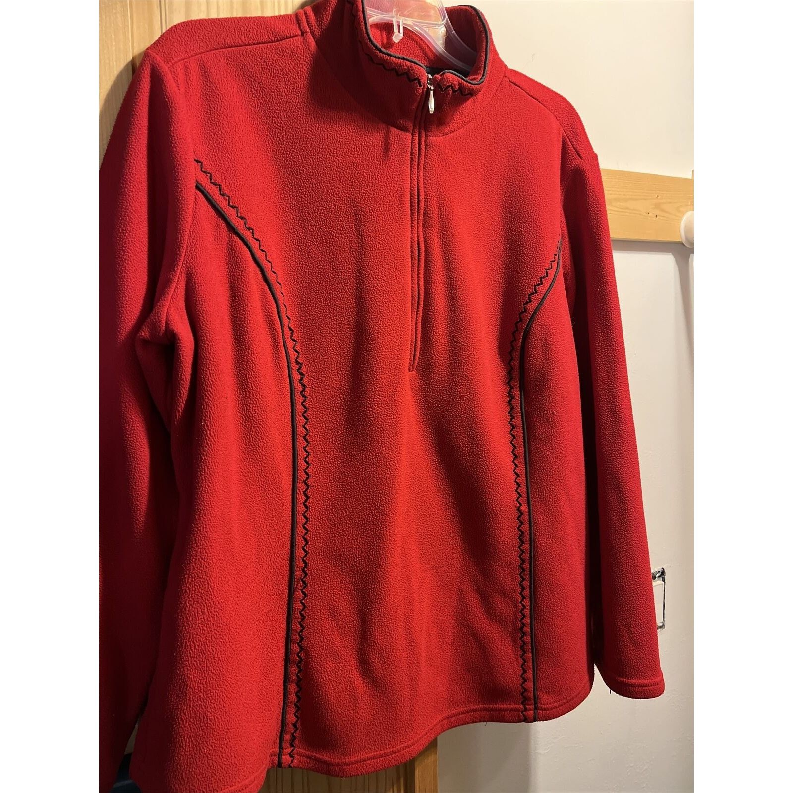 Coldwater Creek Coldwater Creek Womens 1X Red LS Zip Polyester Fleece Jacket Size XXL / US 16-18 / IT 52-54 - 7 Thumbnail