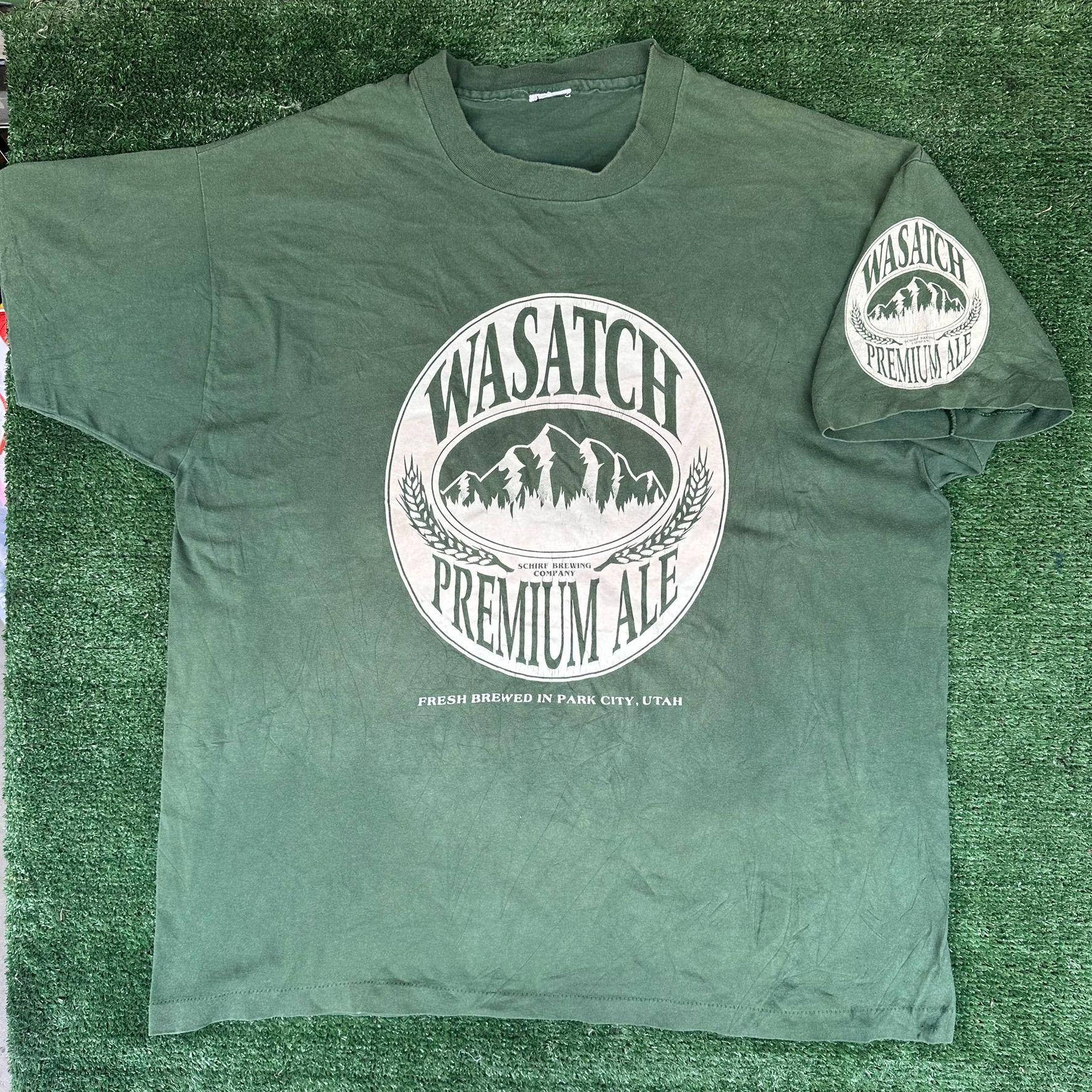 Vintage Vintage 90s Wasatch Premium Ale Brewery T-Shirt Green XL Sin Size US XL / EU 56 / 4 - 1 Thumbnail