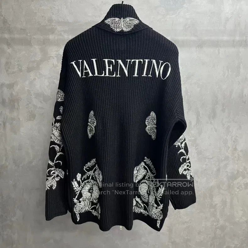 Valentino Valentino Letter floral pattern long-sleeved zip wool card Size M / US 6-8 / IT 42-44 - 1 Thumbnail