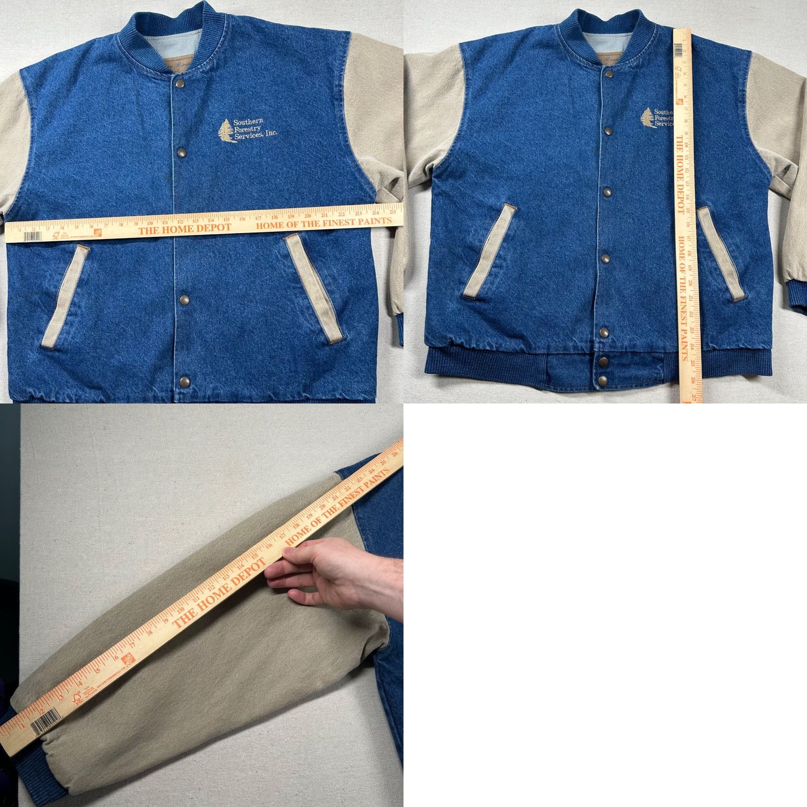 Vintage VINTAGE Three Rivers Jacket Mens M Denim Varsity Bomber Forestry Service Snap Shirt Size US M / EU 48-50 / 2 - 8 Thumbnail