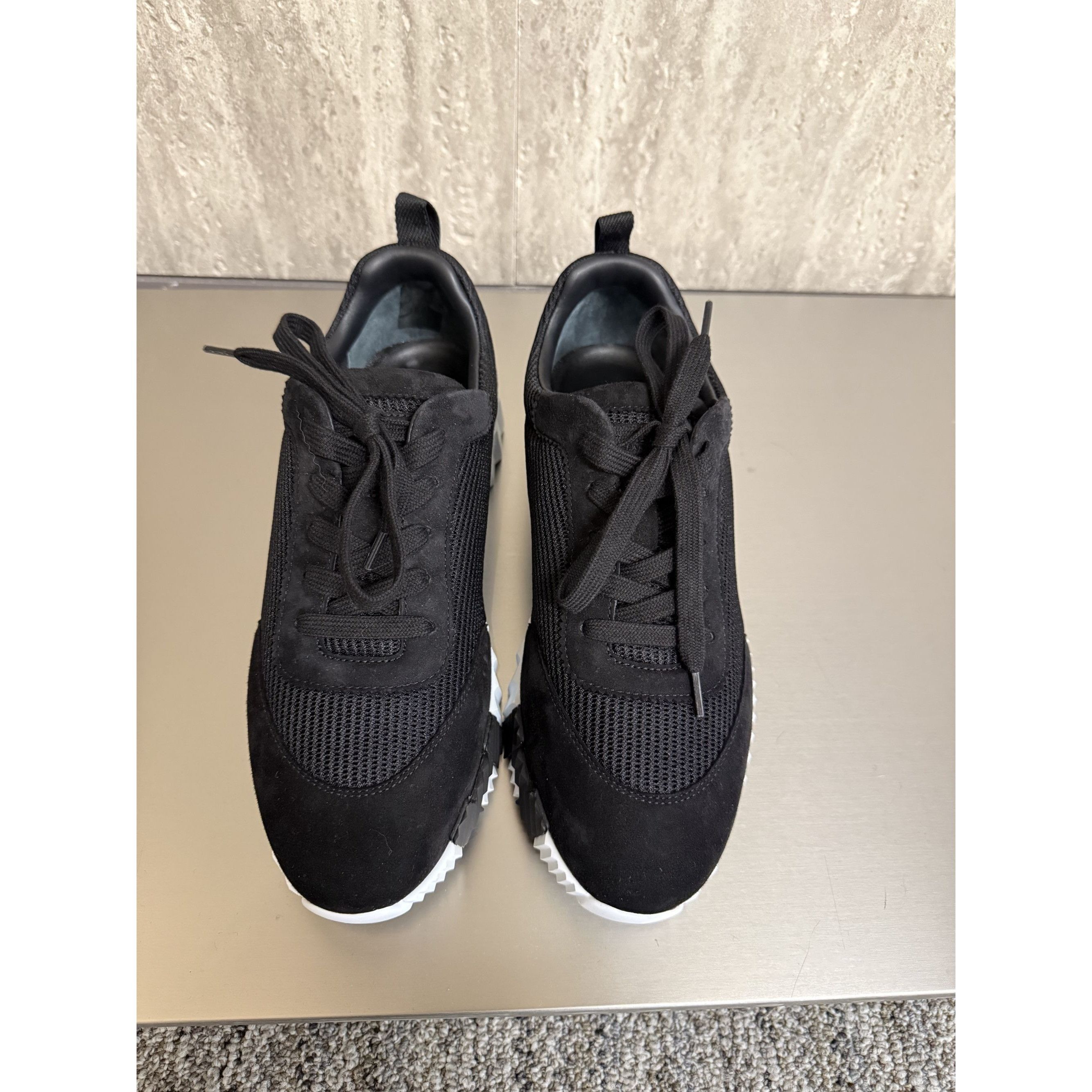 Hermes Hermes Black Lace-Up Sneakers Womens Size 40 Vegan Leather & Size US 7 / EU 40 - 1 Thumbnail