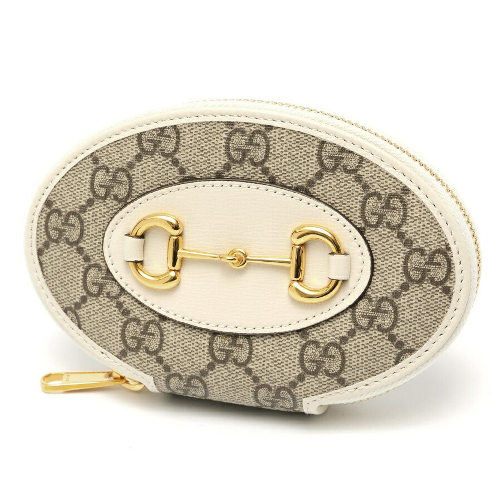 Gucci Gucci Horsebit 1955 Coin Case 622040 GG Canvas Leather Beige White S-160138 Size ONE SIZE - 1 Thumbnail