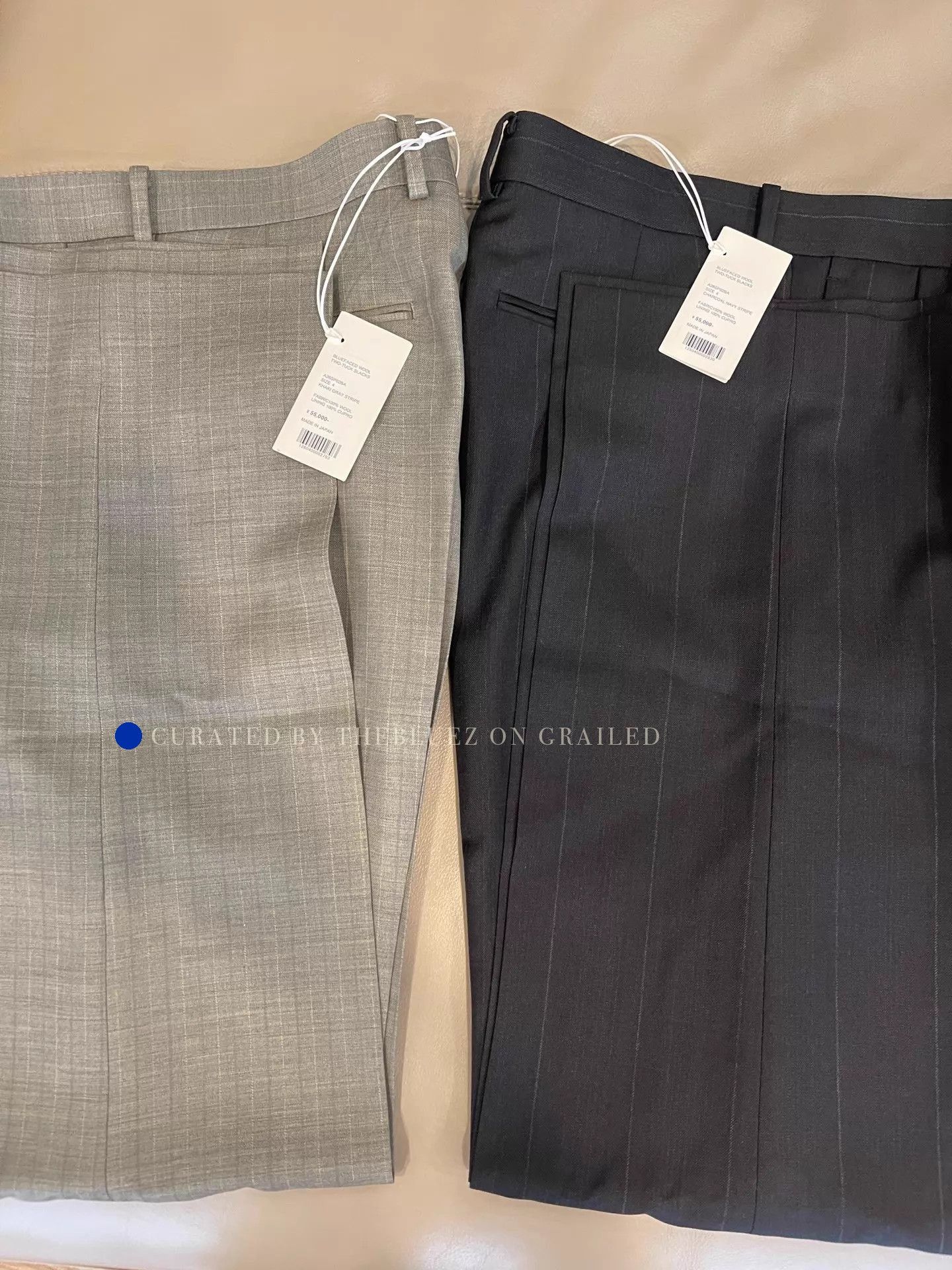 Auralee Two-Tuck Wool Slacks in Charcoal Blue Size US 34 / EU 50 - 1 Thumbnail