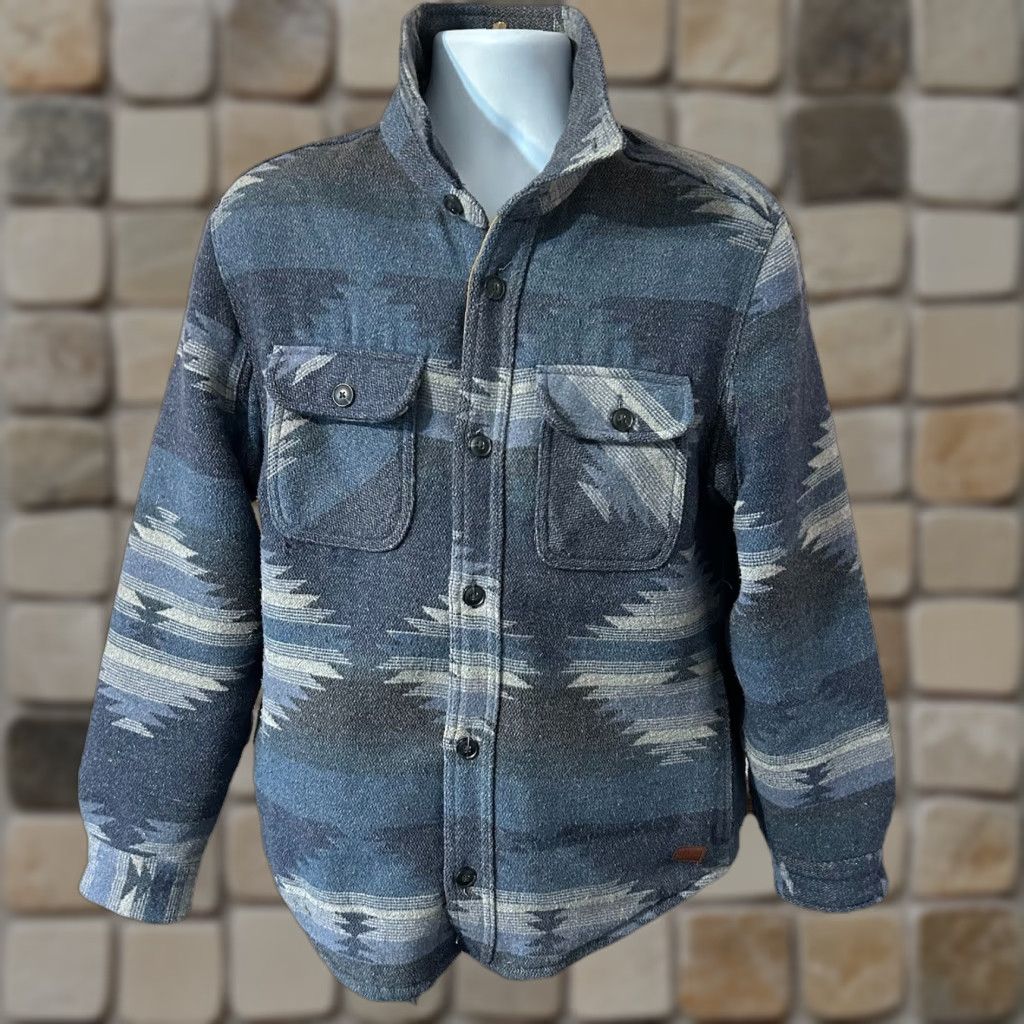 Vintage VINTAGE JACHS New York Wool Blend Shacket Men M Orange Aztec Blue Gray Lined Size US M / EU 48-50 / 2 - 1 Thumbnail