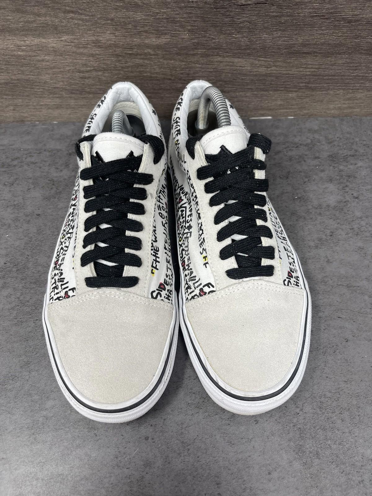 Vans Vans Old Skool Shoes Mens Size 7.5 DIY White Black Writing Size US 7.5 / EU 40-41 - 3 Thumbnail