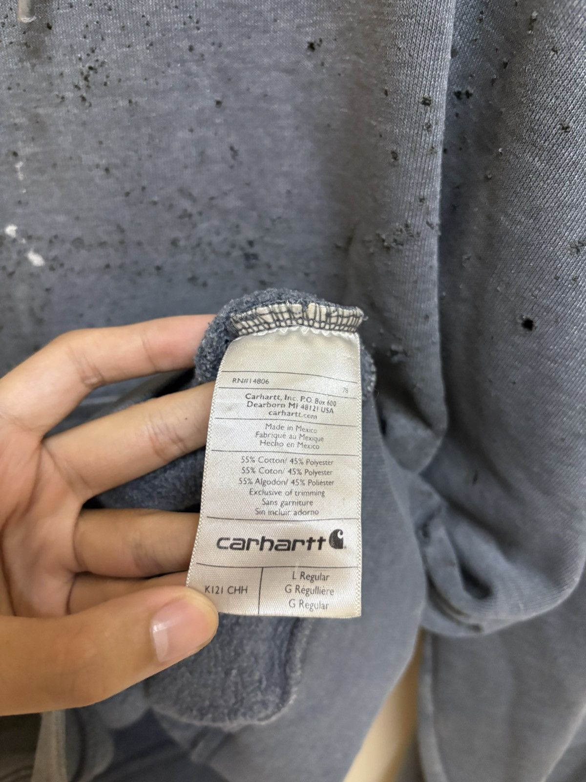 Carhartt Vintage Carhartt Hoodie Damaged Trashed Sun Faded Distressed Size US L / EU 52-54 / 3 - 10 Thumbnail