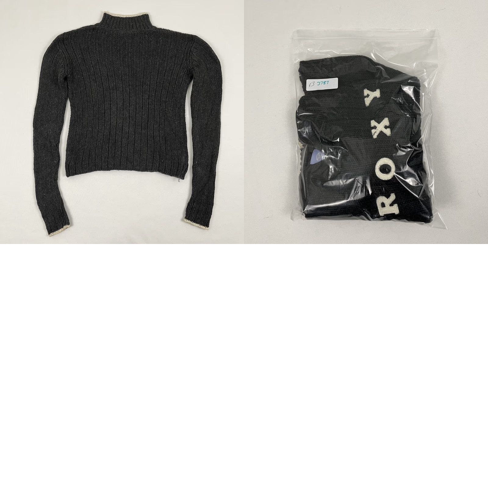 Vintage VTG Quiksilver Roxy Sweater Womens M Gray Ribbed Knit Collar Beach Surf Y2K Slim Fit Pullover Knit Casual Womens Size M / US 6-8 / IT 42-44 - 8 Thumbnail
