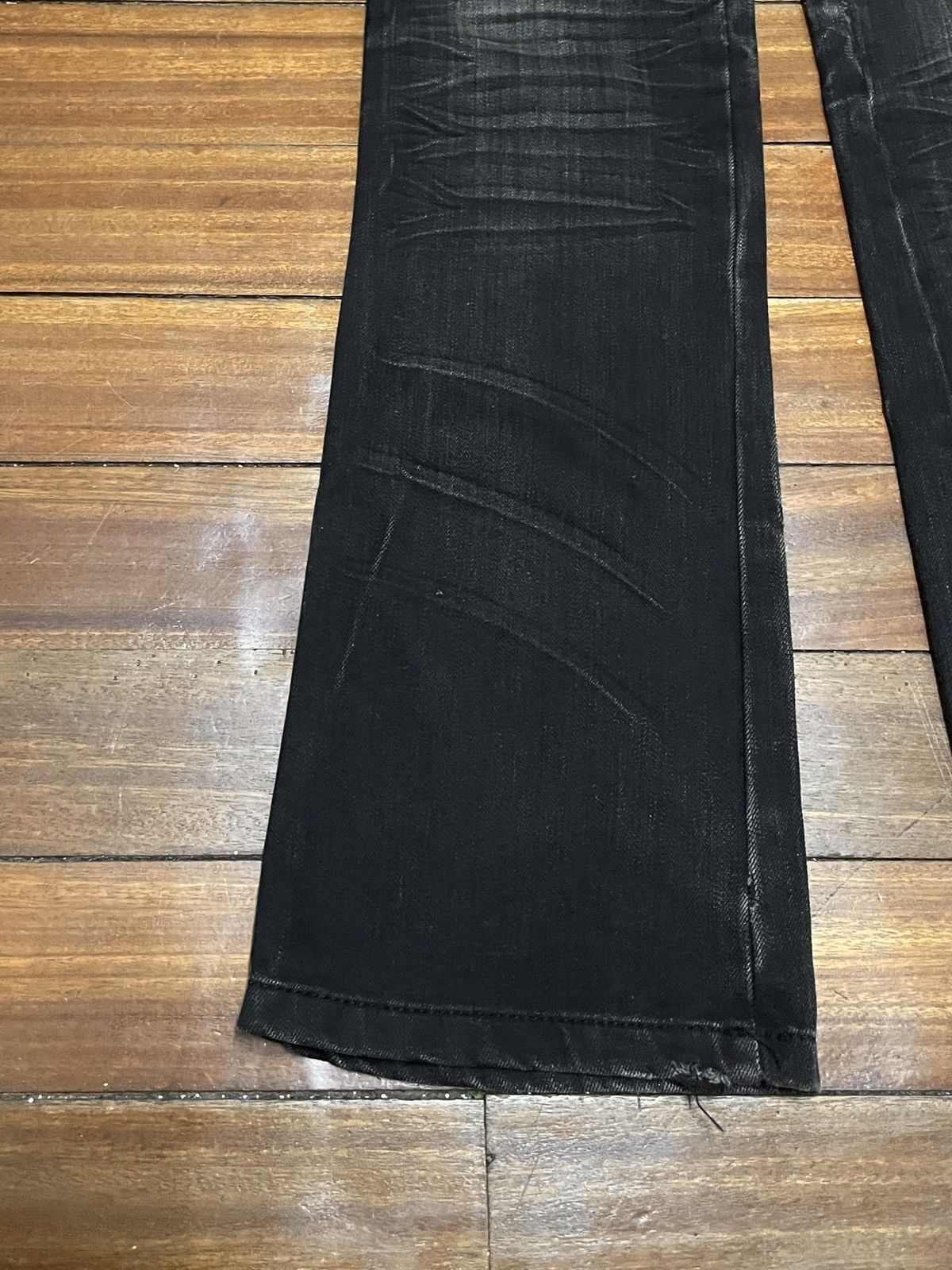 14th Addiction Rare Design Vintage Japanese Brand Flared Waxed Jeans 2000s Size US 30 / EU 46 - 5 Thumbnail
