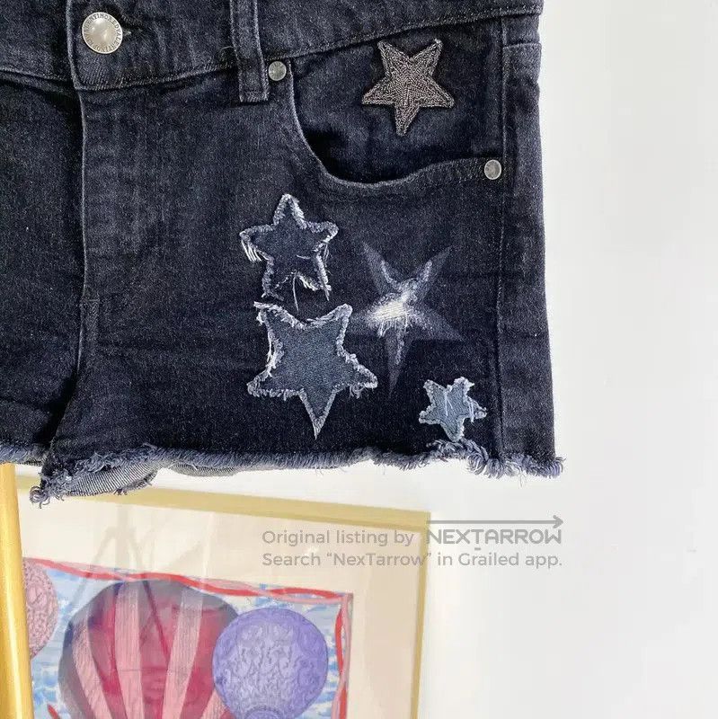 Valentino Valentino Dark Gray Star Denim Shorts . Size 24" / US 00 / IT 34 - 4 Thumbnail