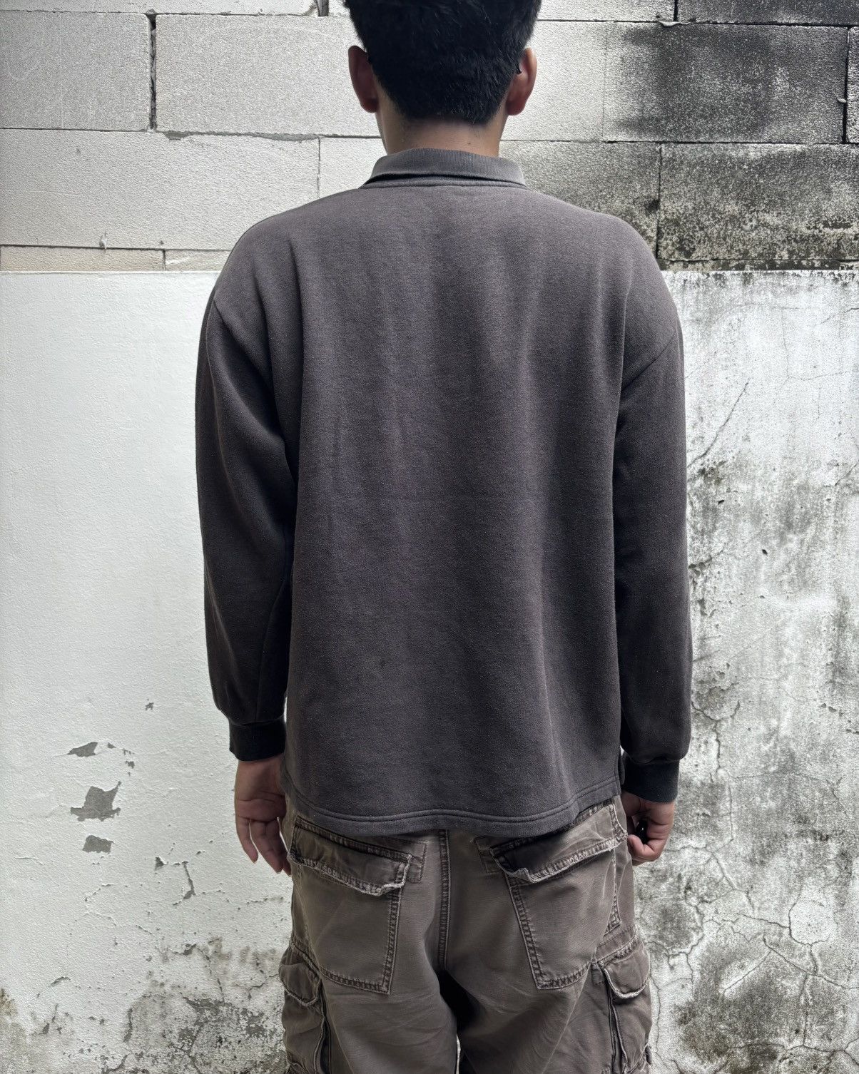 Other Thrashed Faded Distressed Black Button Sweatshirt ERD Grunge Size US L / EU 52-54 / 3 - 10 Thumbnail
