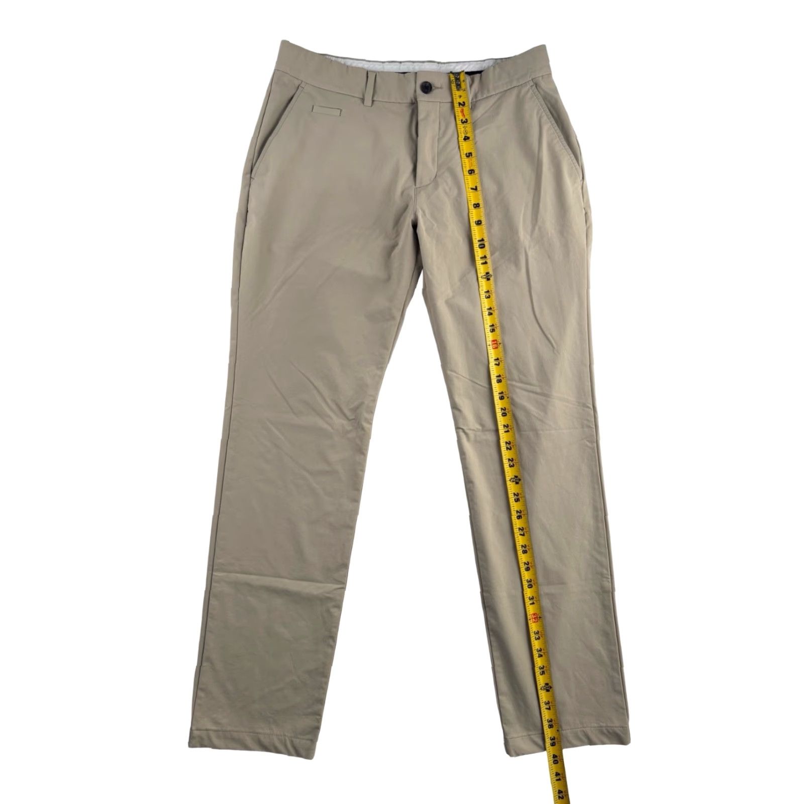 KJUS KJUS Men’s Ike Golf Pants Tan 33x32 Flat Front Stretch Polyester Beige Chino Casual Mens Pants Size US 33 - 6 Thumbnail