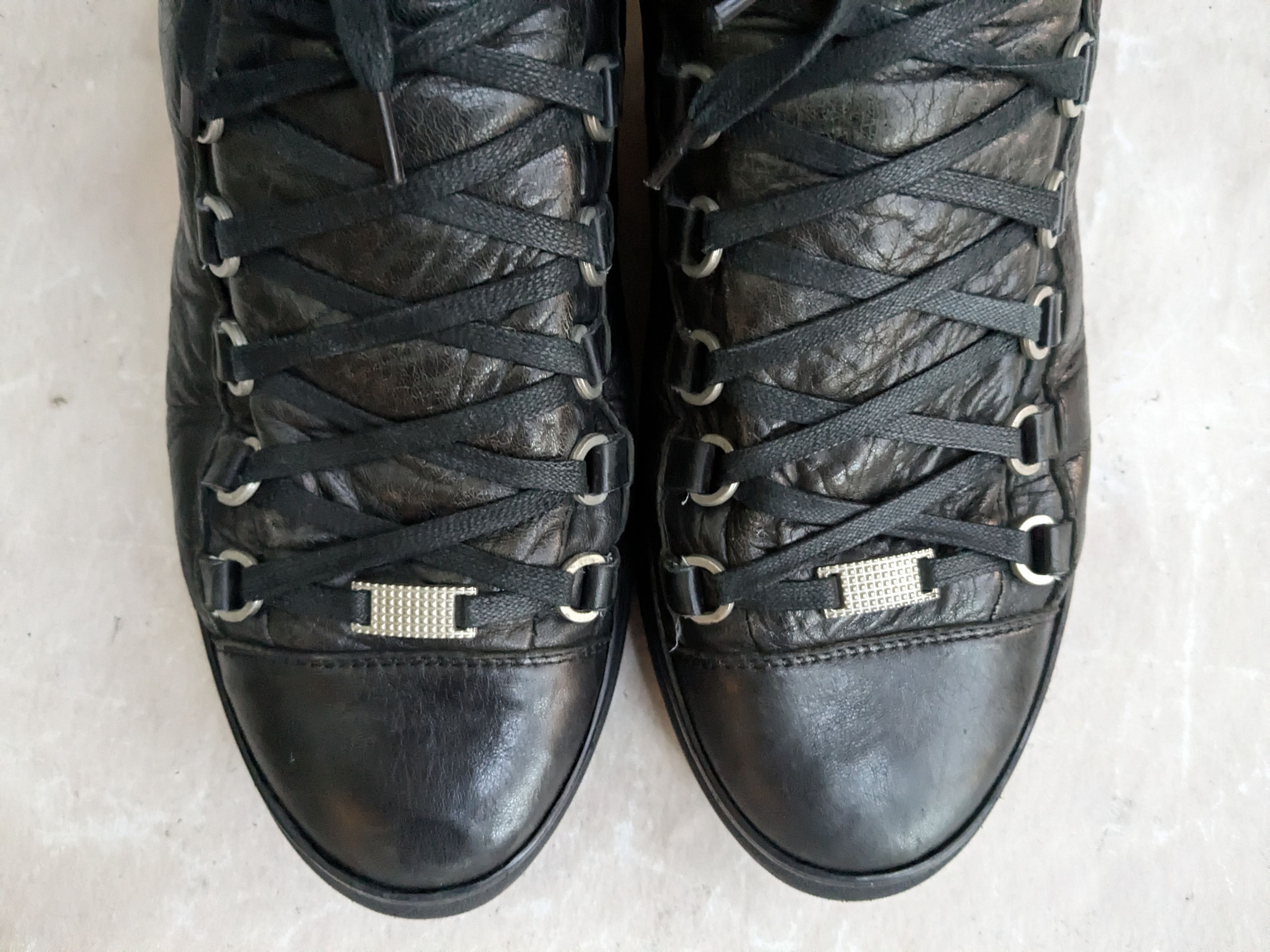 Balenciaga Balenciaga Arena Black 9 Leather High Tops Sneakers Size US 9 / EU 42 - 3 Thumbnail