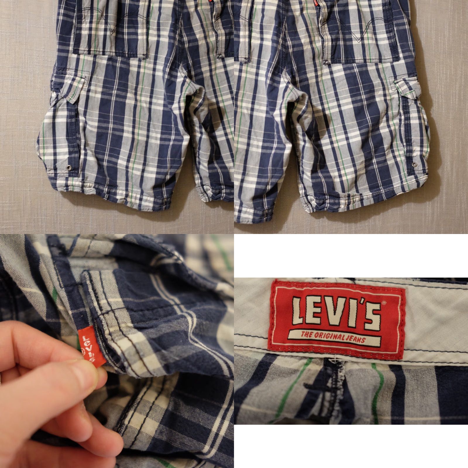 Levi's Levi's Cargo Shorts 100% Cotton Plaid Mens W36 Cargo Pocket Casual Size US 37 - 8 Thumbnail