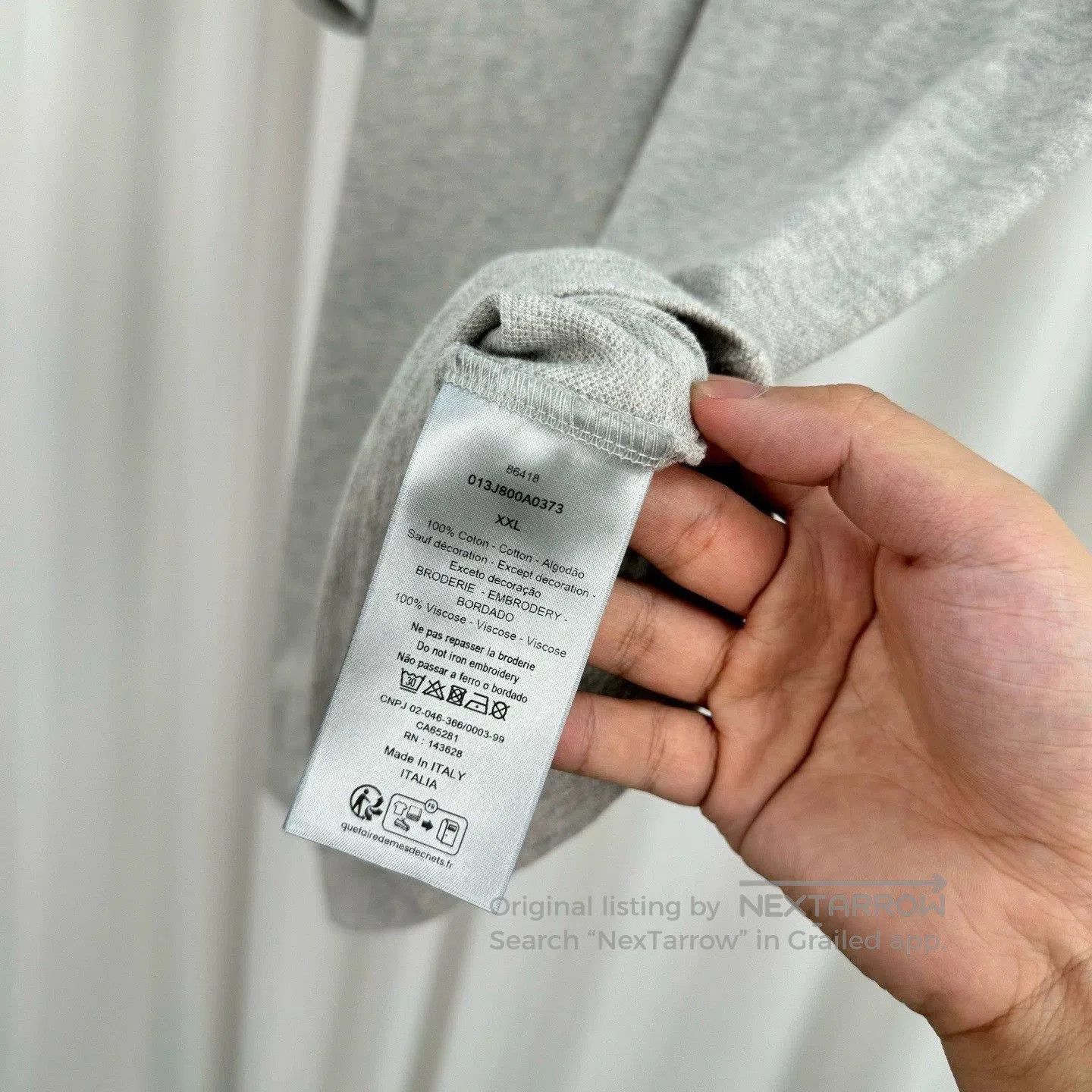 Dior Dior New Gray Embroidered CD Polo. Size US XXL / EU 58 / 5 - 6 Thumbnail