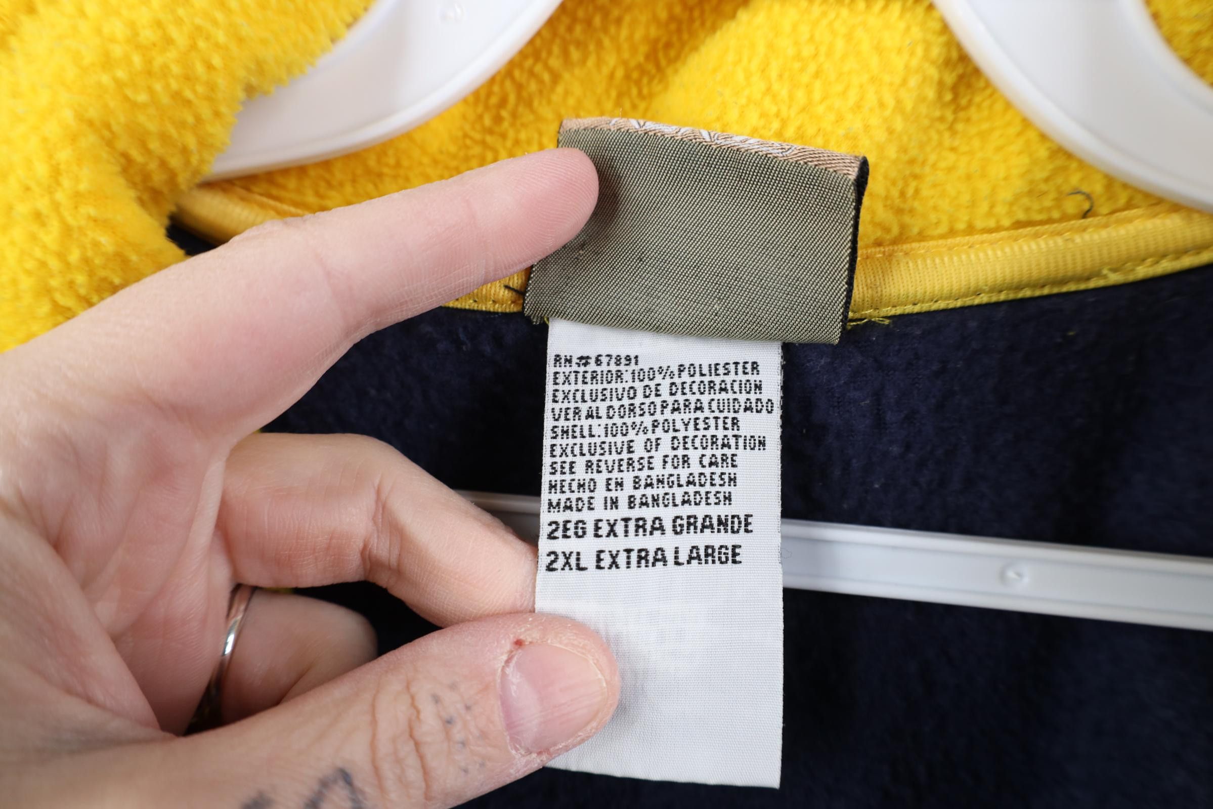 Reebok Vintage Reebok University of Michigan 1/4 Zip Fleece Sweater Size US XXL / EU 58 / 5 - 6 Thumbnail