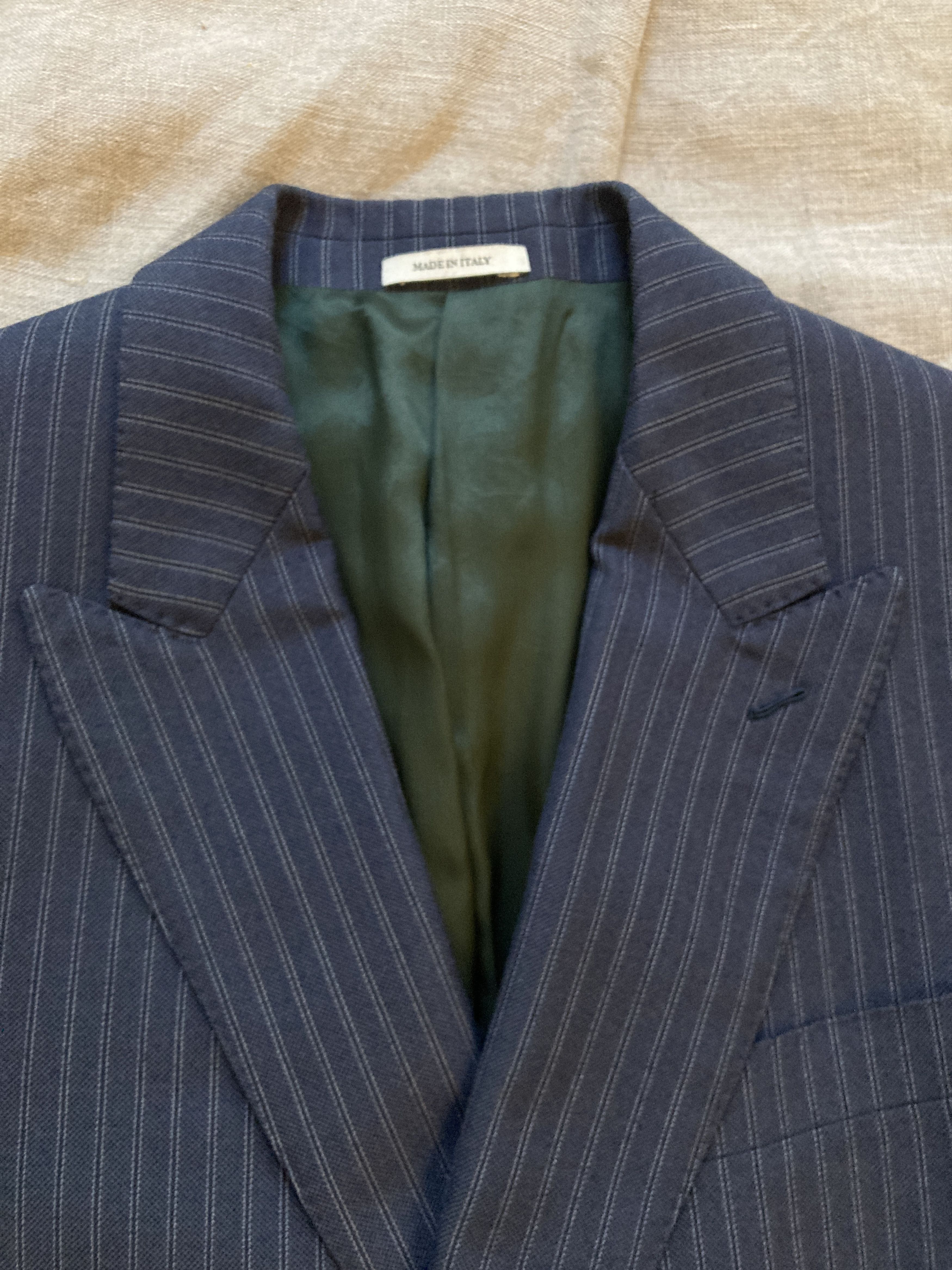 HUSBANDS Husbands Paris - DOUBLE-BREASTED HOPSACK WOOL SUIT Size 38R - 8 Thumbnail