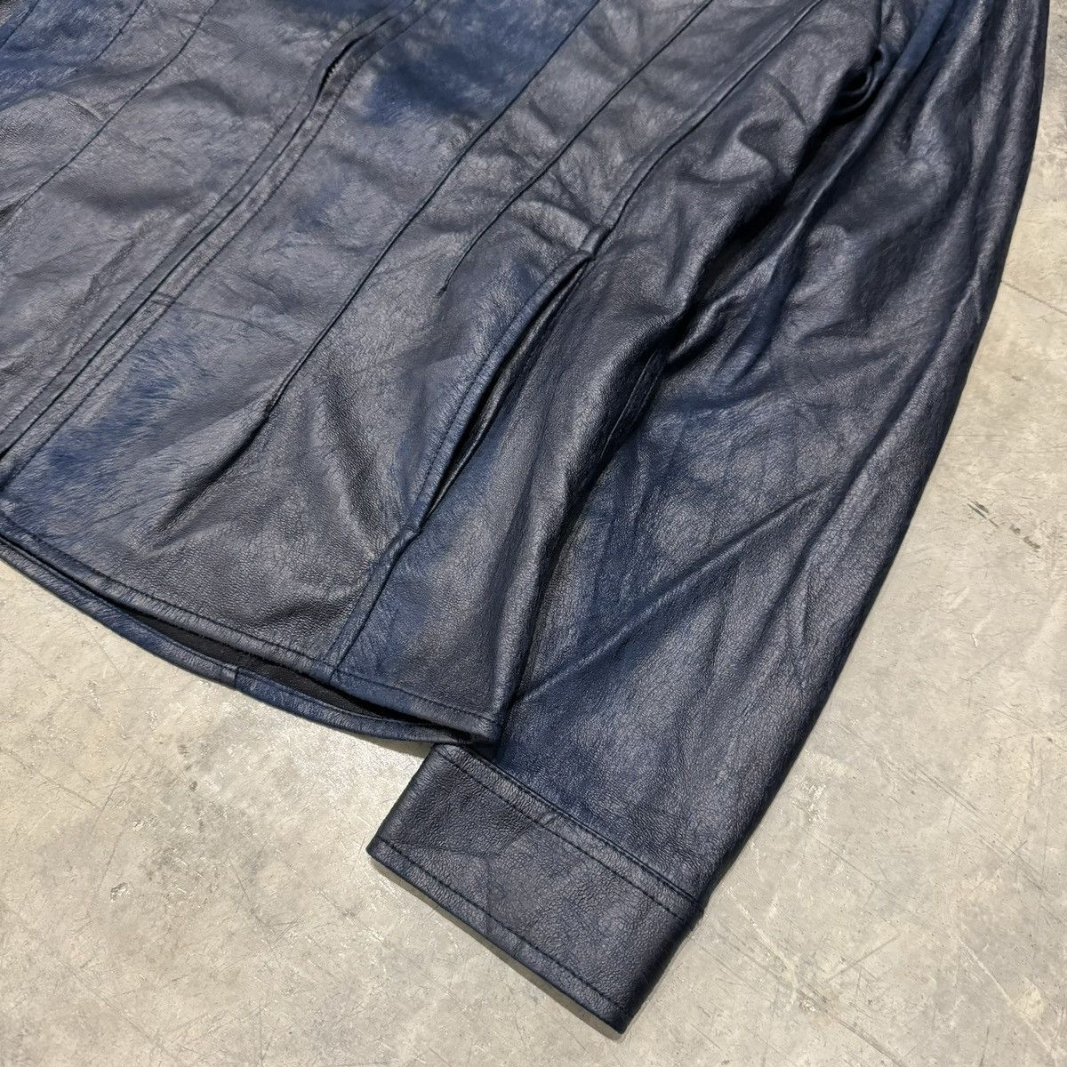 Tornado Mart Tornado Mart Blue Leather Jacket Size US S / EU 44-46 / 1 - 4 Thumbnail