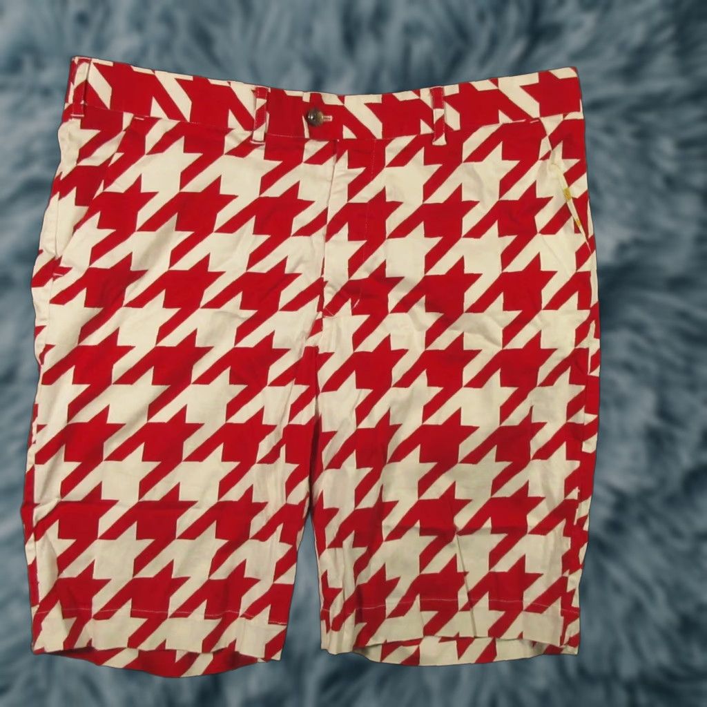 Gloverall Loudmouth Golf Shorts Men’s 40 Red White Geometric All Over Print Stretch Cotton Twill Size US 40 / EU 56 - 1 Thumbnail