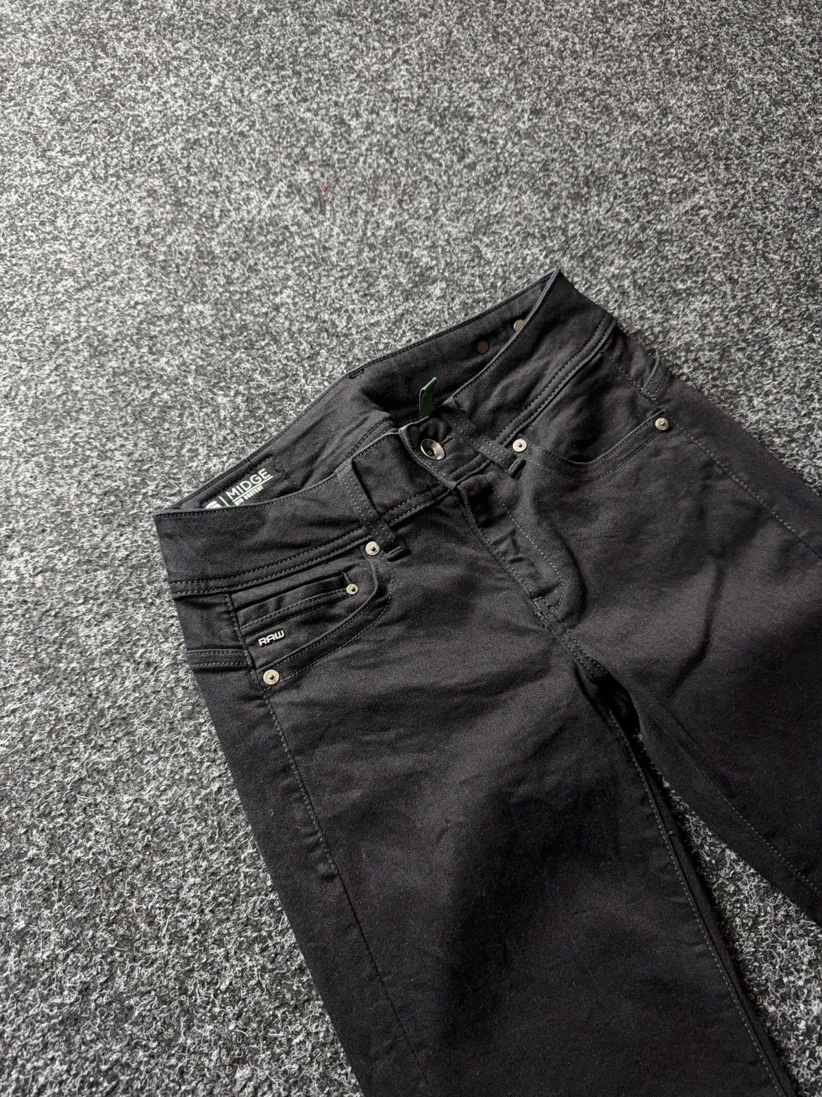 G-Star Y2K Avant Garde 00s G-Star RAW Midge Mid Bootcut Black Jeans Size 28" / US 6 / IT 42 - 8 Thumbnail