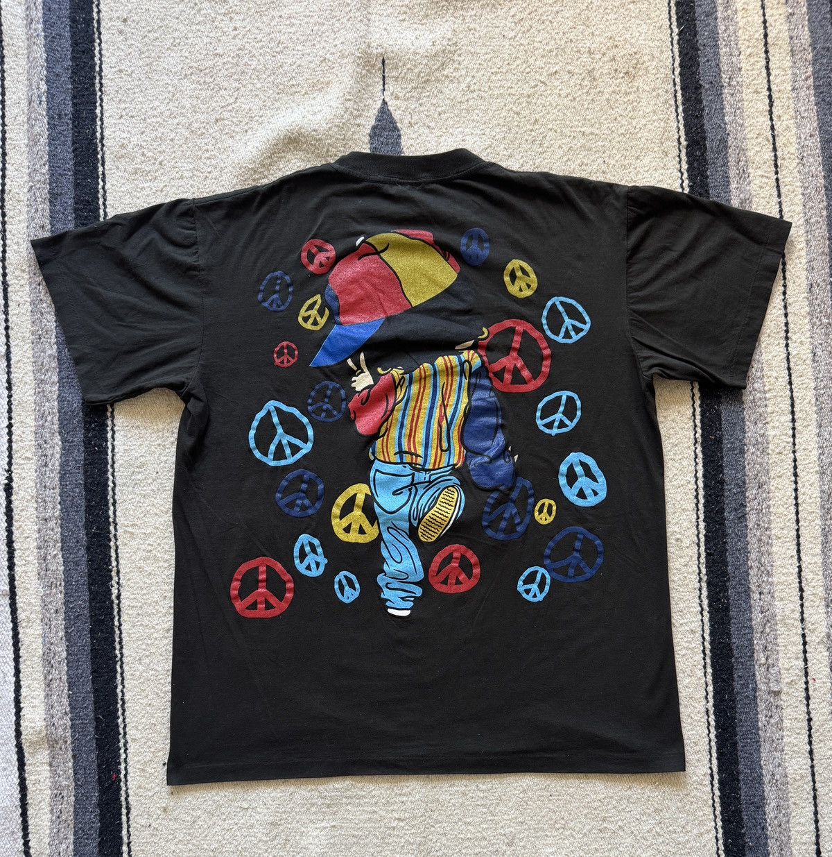 Giant Vintage 90s Betty Boop Hip Hop AOP Peace T-Shirt GIANT XL Size US XL / EU 56 / 4 - 7 Thumbnail