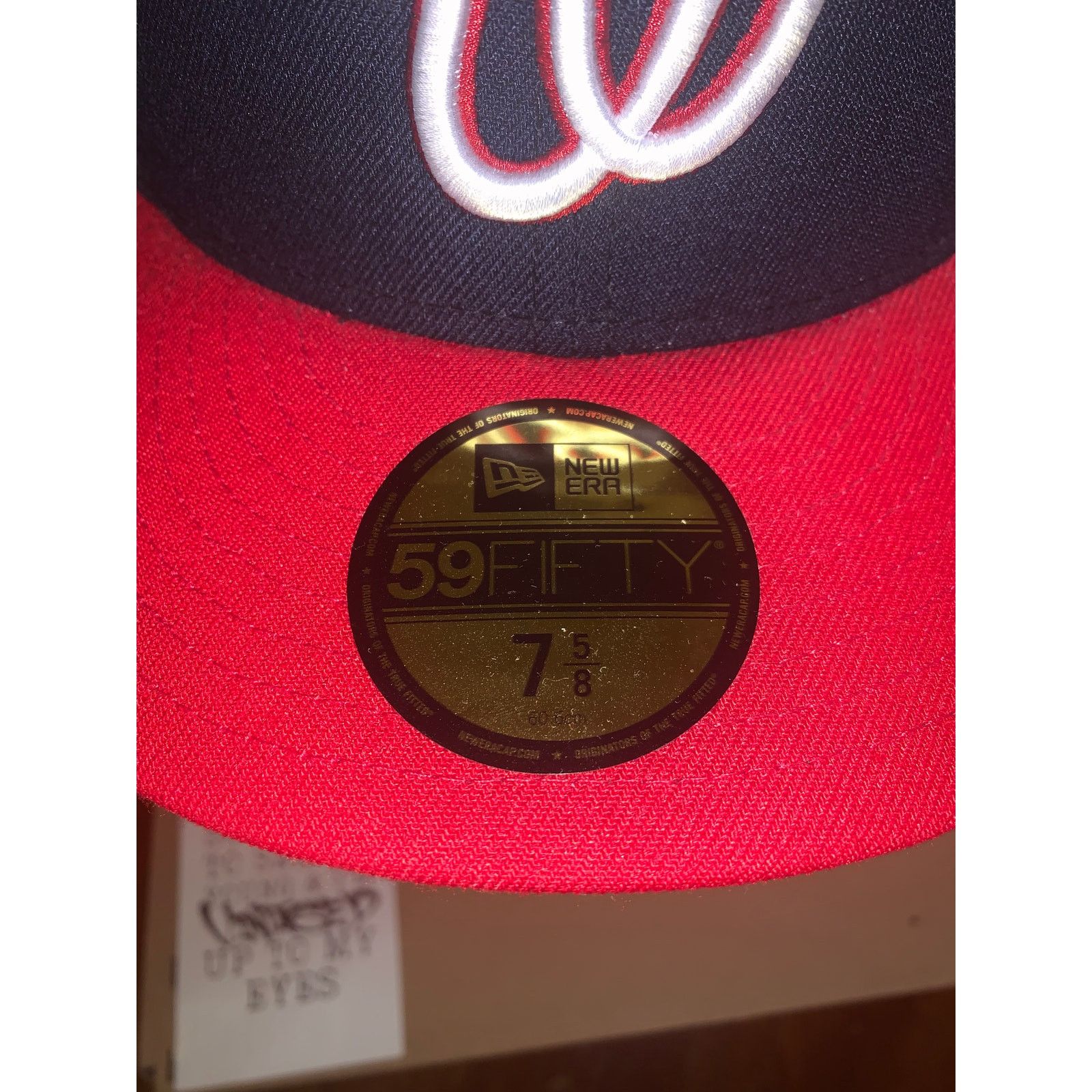 New Era Washington Nationals New Era Fitted Hat 7 5/8 Navy Red Size ONE SIZE - 5 Thumbnail