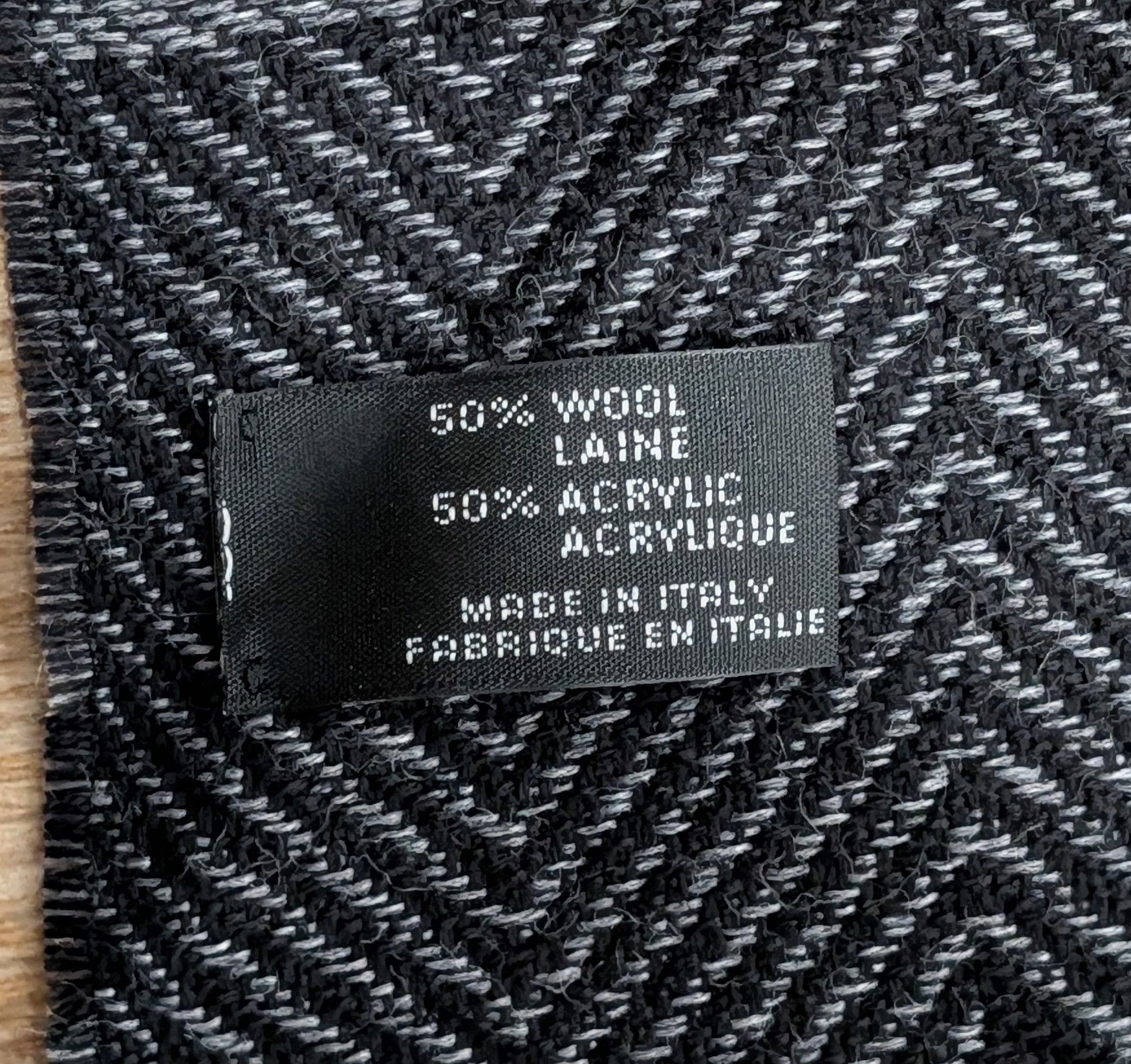 Missoni MISSONI Logo Chevron Wool Blend Scarf Black Multi Size ONE SIZE - 3 Thumbnail