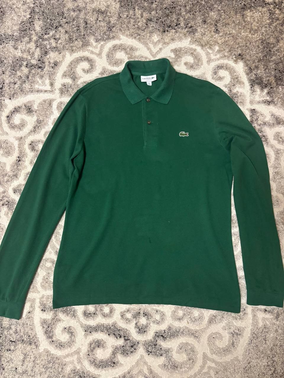 Lacoste Lacoste Classic Fit Long Sleeve Polo – Green – Size M Size US M / EU 48-50 / 2 - 2 Thumbnail