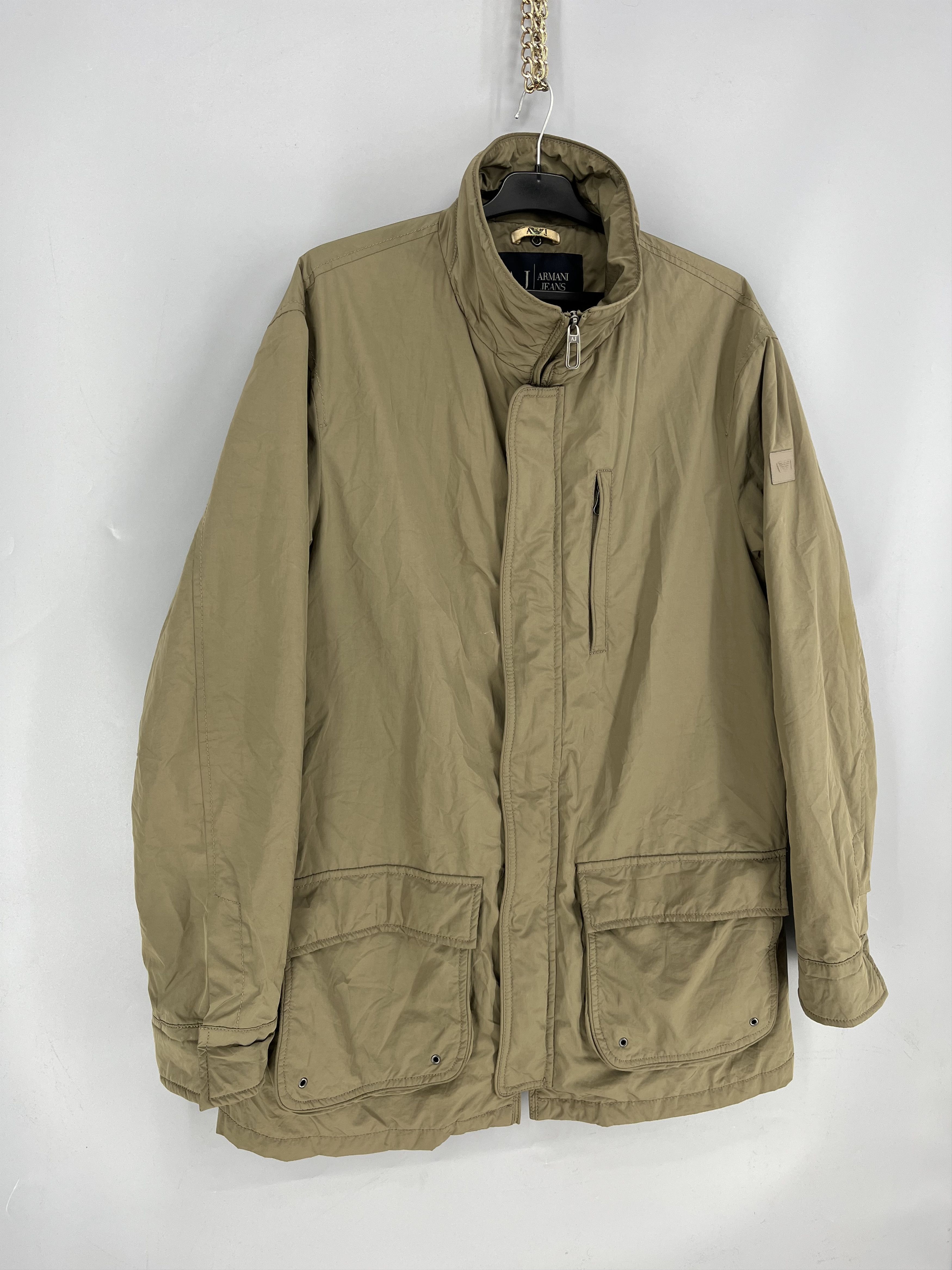 Armani Vintage Armani Jeans Khaki Nylon Parka Jacket Coat EU56 Size US XXL / EU 58 / 5 - 2 Thumbnail