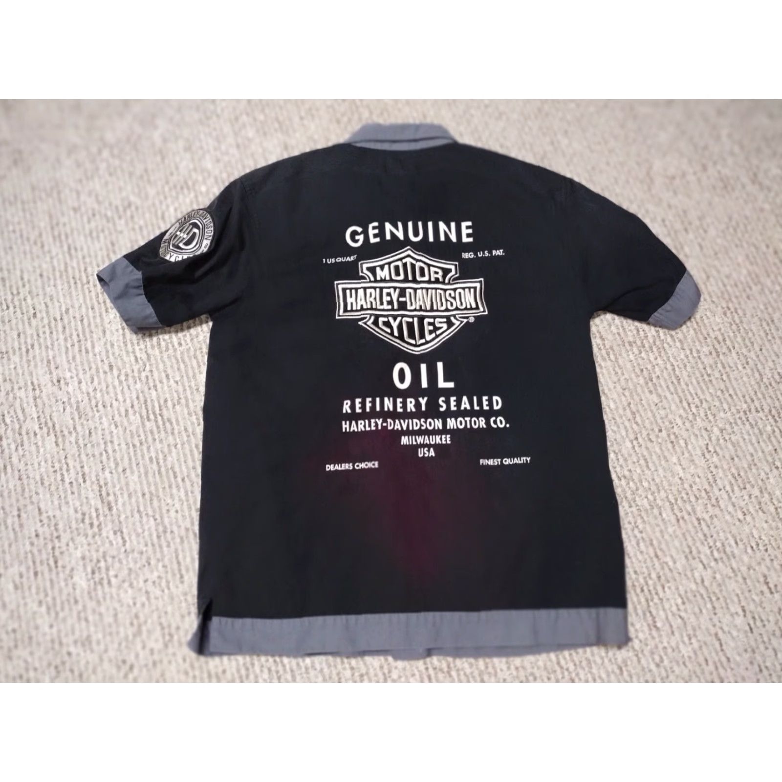Harley Davidson Harley-Davidson Logo Button-Up Polo Shirt L Black Mens Short Sleeve Size US L / EU 52-54 / 3 - 2 Thumbnail