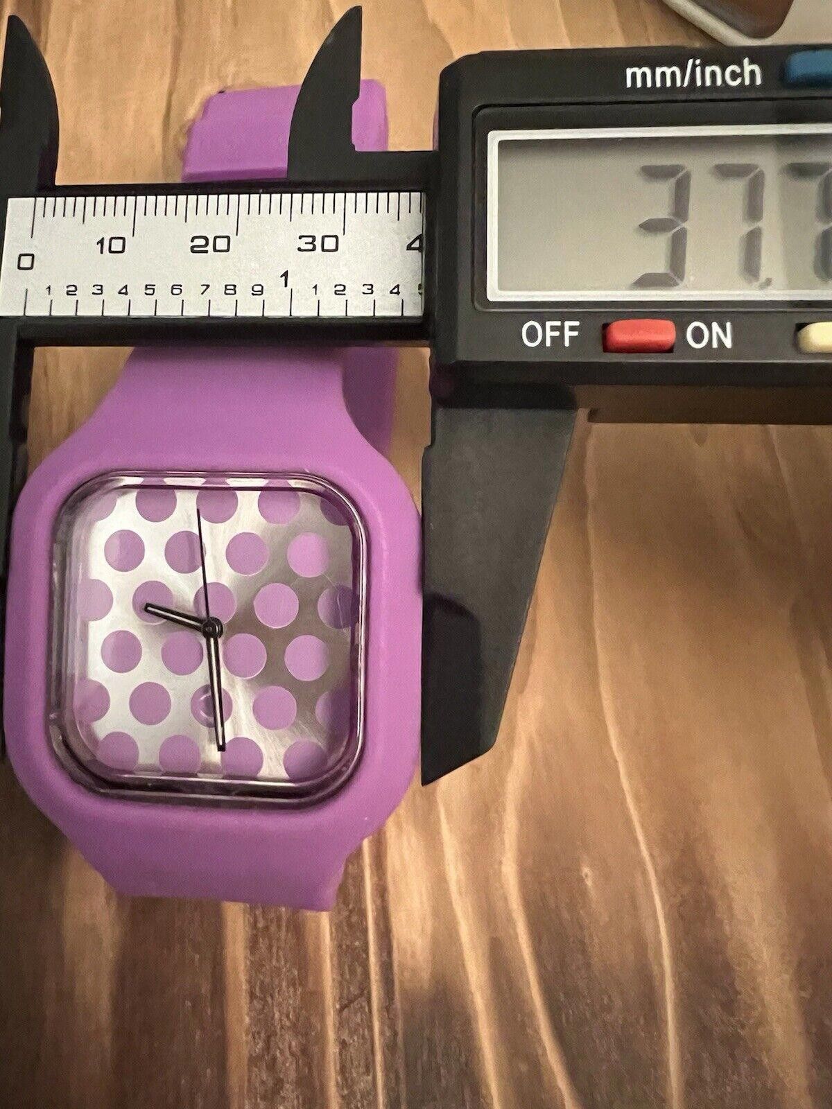 Designer Modify Watch Purple Polka Dot Silicone Band New Battery Size ONE SIZE - 1 Thumbnail