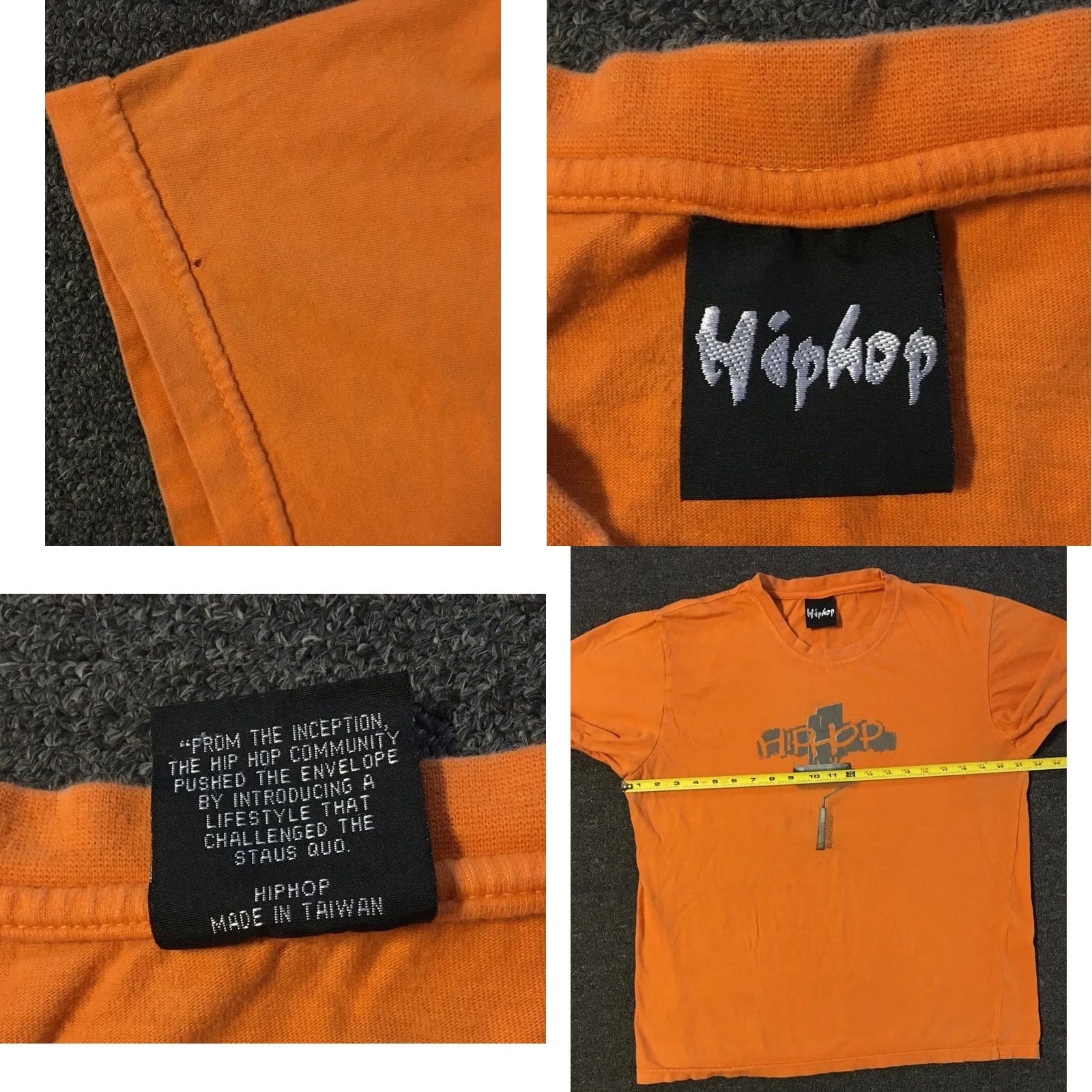 Vintage VINTAGE Hip Hop Graffiti Shirt M Orange Hip Hop 90s Grunge NYC Rap Tee Mens Size US M / EU 48-50 / 2 - 9 Thumbnail