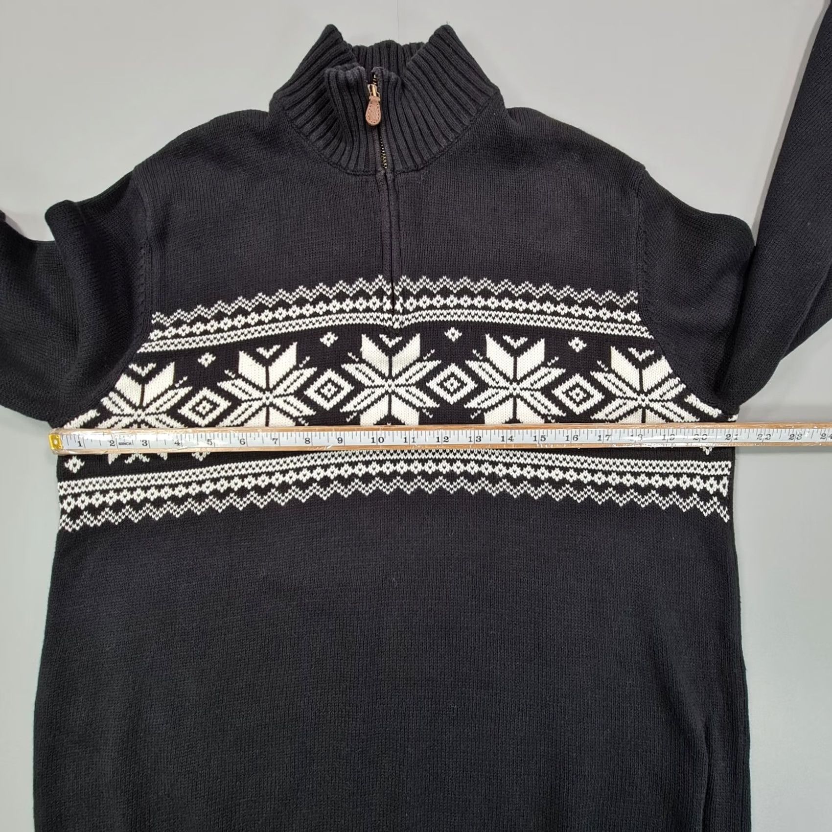 Polo Ralph Lauren Polo Jeans Company Mens Jumper Black Medium Fair Isle Half Zip Mock Pullover Size US M / EU 48-50 / 2 - 6 Thumbnail