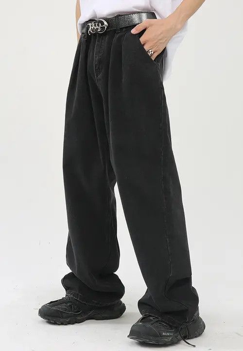 Japanese Brand × Jean Black Vintage Wash Straight Jeans Size US 32 / EU 48 - 2 Thumbnail