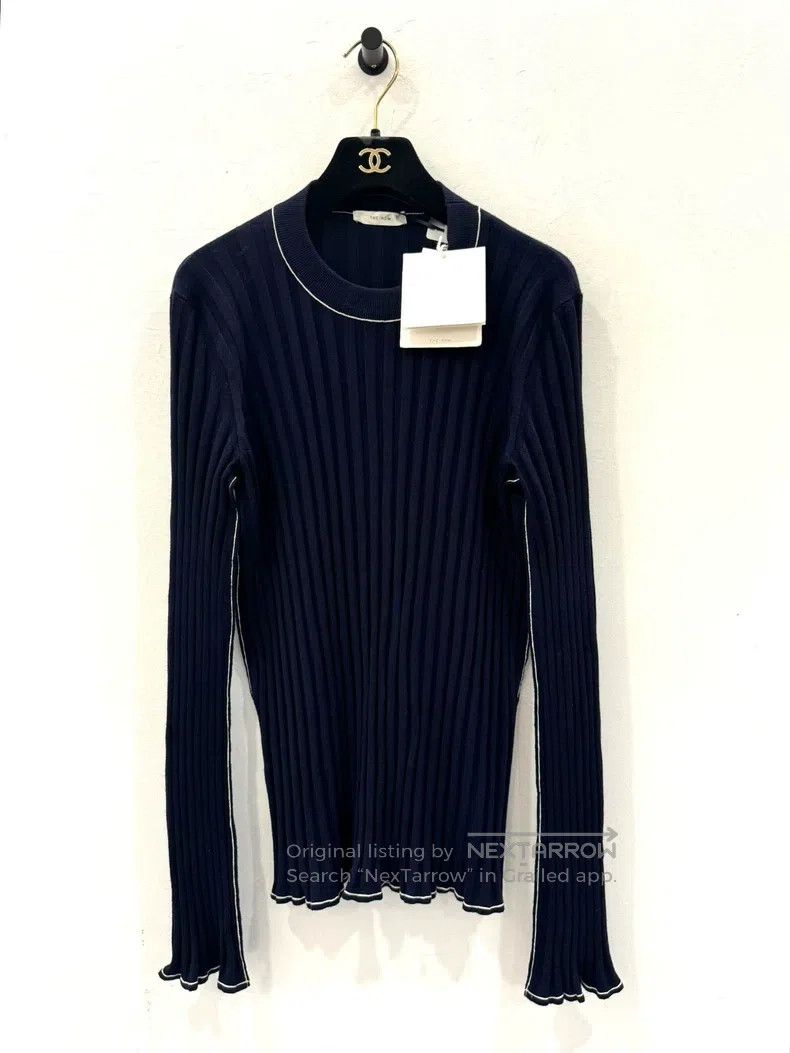 The Row The Row Dark Blue Vertical Women's Wool Sweater Size M / US 6-8 / IT 42-44 - 1 Thumbnail