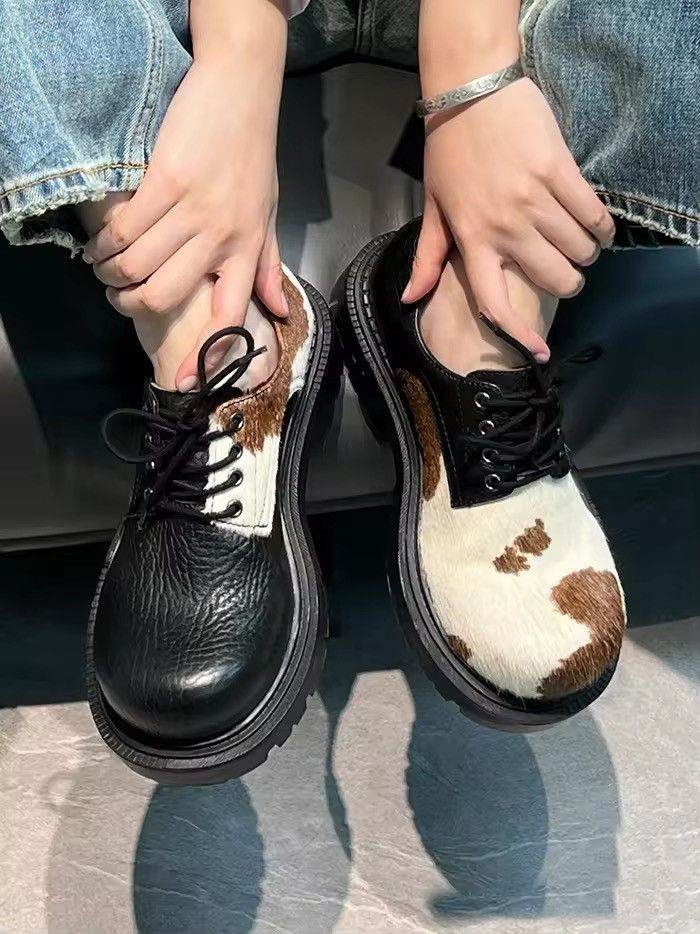 Other Streetwear Design High Street Cow Print Casual Leather Boots Size US 10.5 / EU 43-44 - 6 Thumbnail