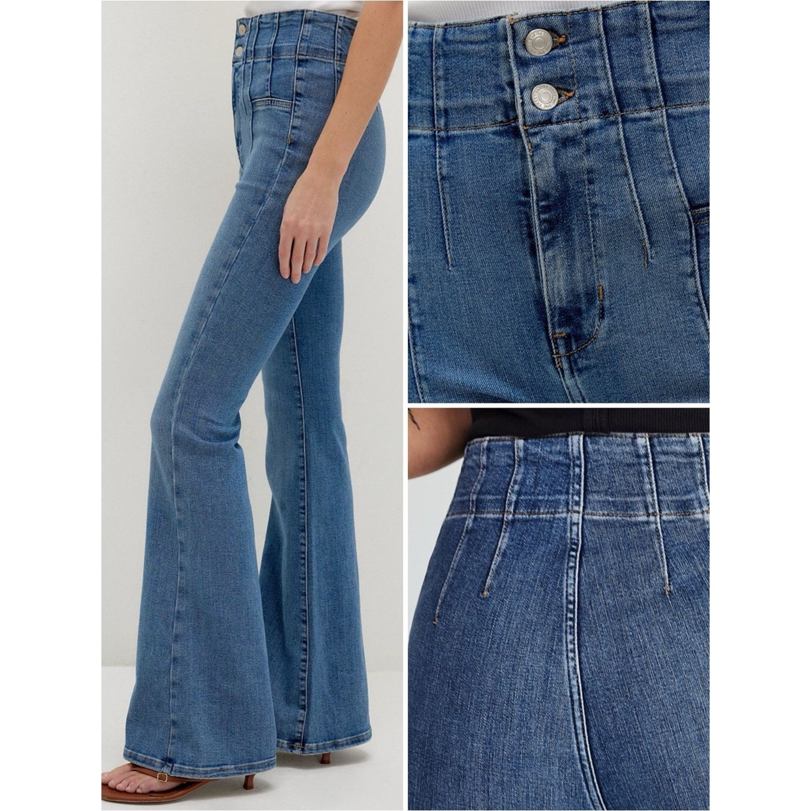 Free People We The Free $110 Jayde Flare Stretch Jeans 28” W INS 33” Size 28" / US 6 / IT 42 - 1 Thumbnail