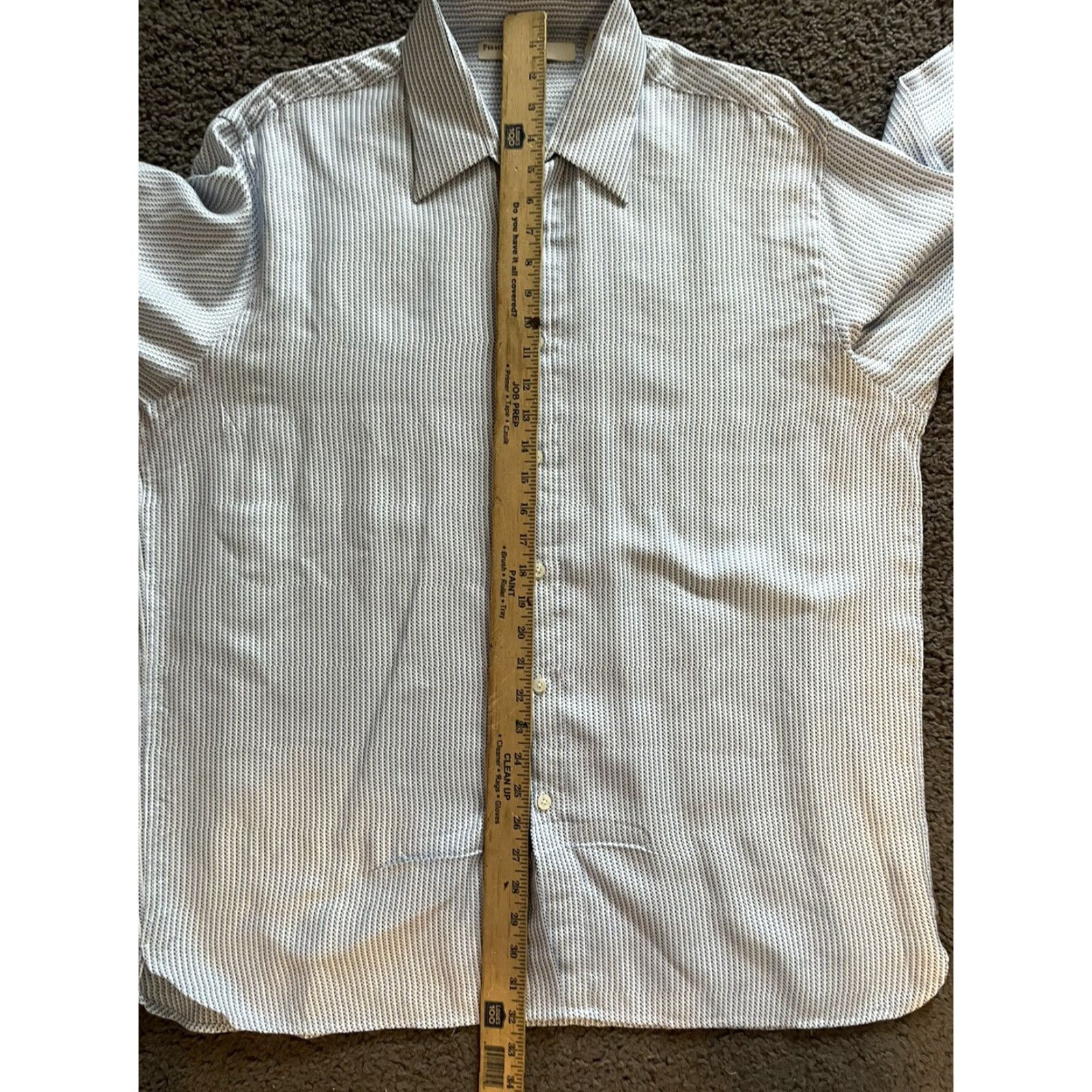 Perry Ellis PERRY ELLIS Shirt Mens XL Long Sleeve White Blue Paisley Button-Up Cotton Blend Size US XL / EU 56 / 4 - 5 Thumbnail