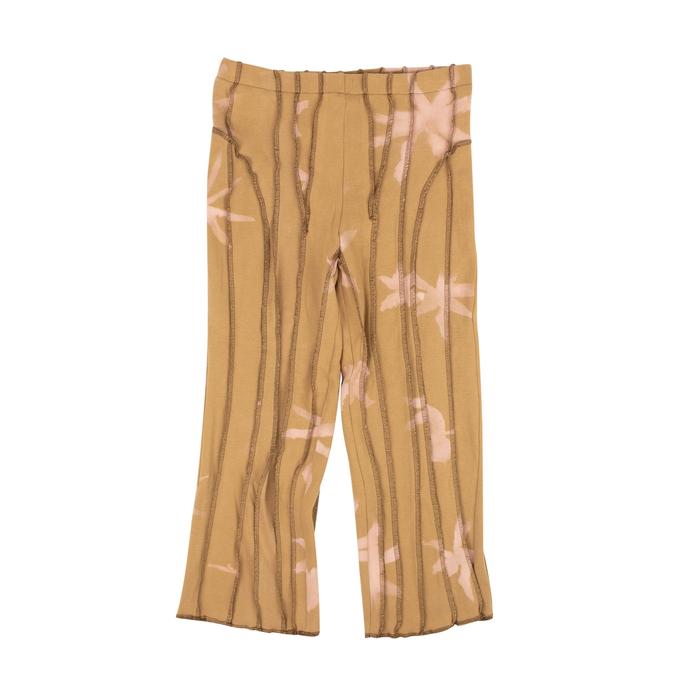 image of Helenamanzano Beige With Pink 3D Stripe Pants Size L, Women's