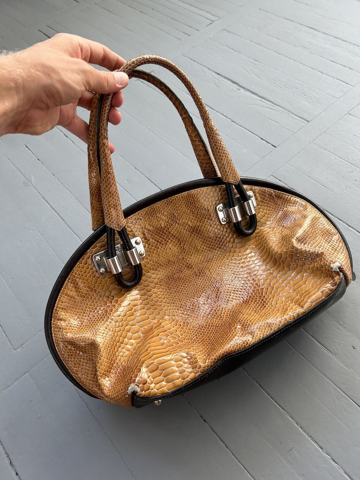 Japanese Brand Leather python alligator vintage bag Size ONE SIZE - 4 Thumbnail