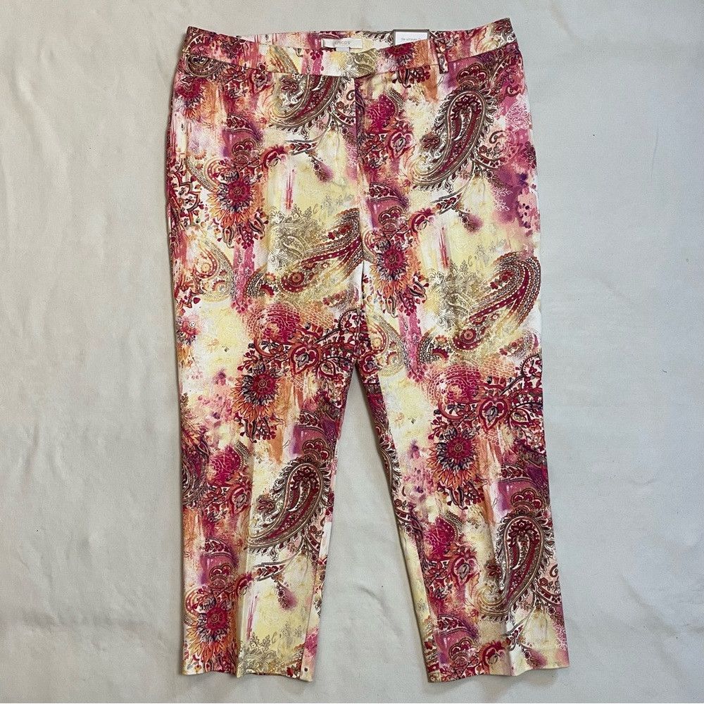 Chicos NWT New $89 Chico's Exotic Paisley Skimmer Pants Size 2.5 U Size 36" / US 14 / IT 50 - 1 Thumbnail