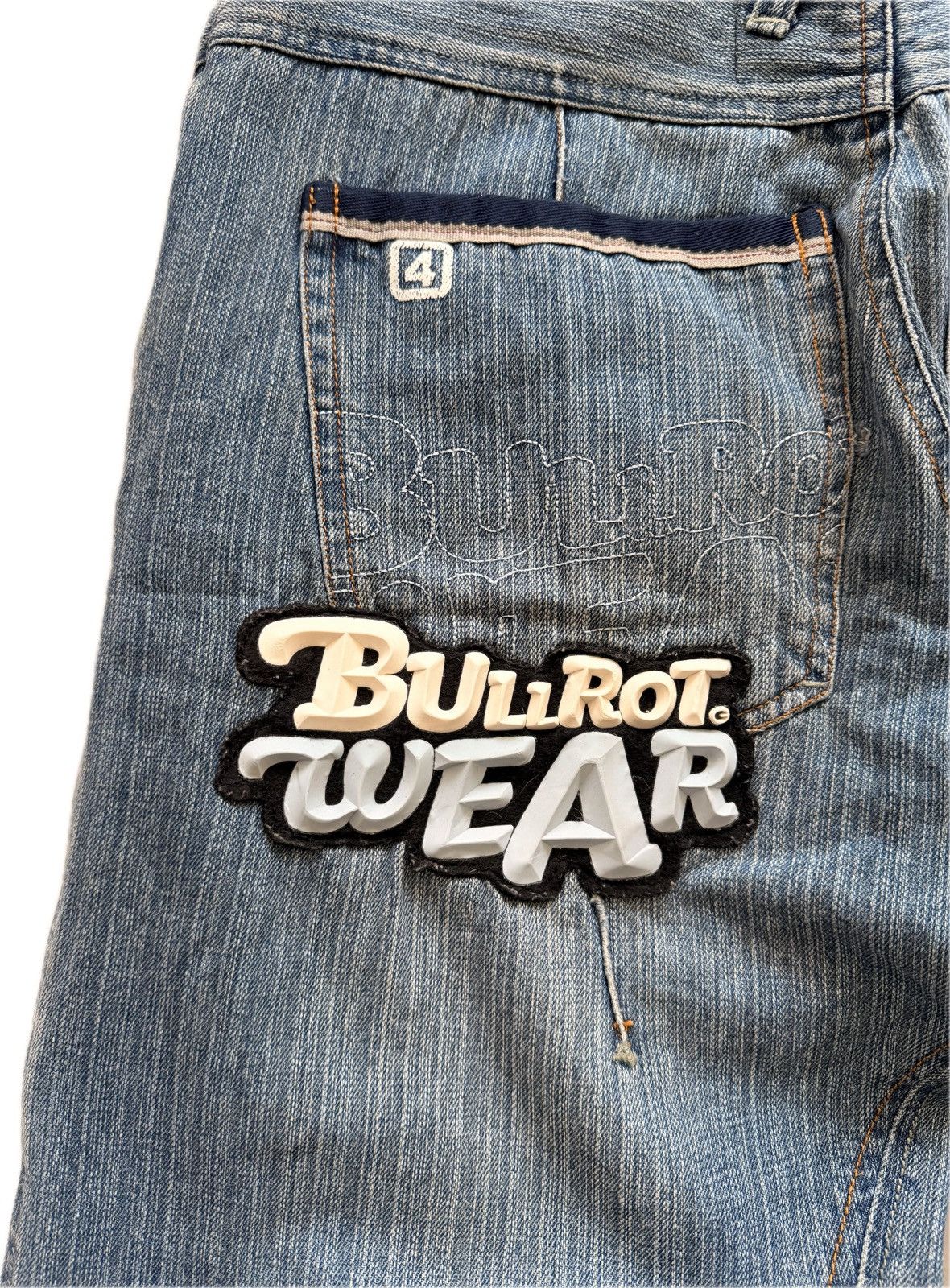 Other Vintage Bullrot Spelled Out Embossed Jeans Size US 33 - 3 Thumbnail