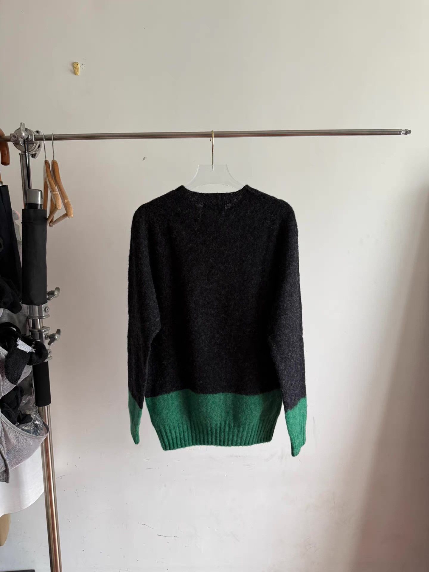 YMC You Must Create YMC Black & Green Mohair Sweater Q17 Size US L / EU 52-54 / 3 - 2 Thumbnail