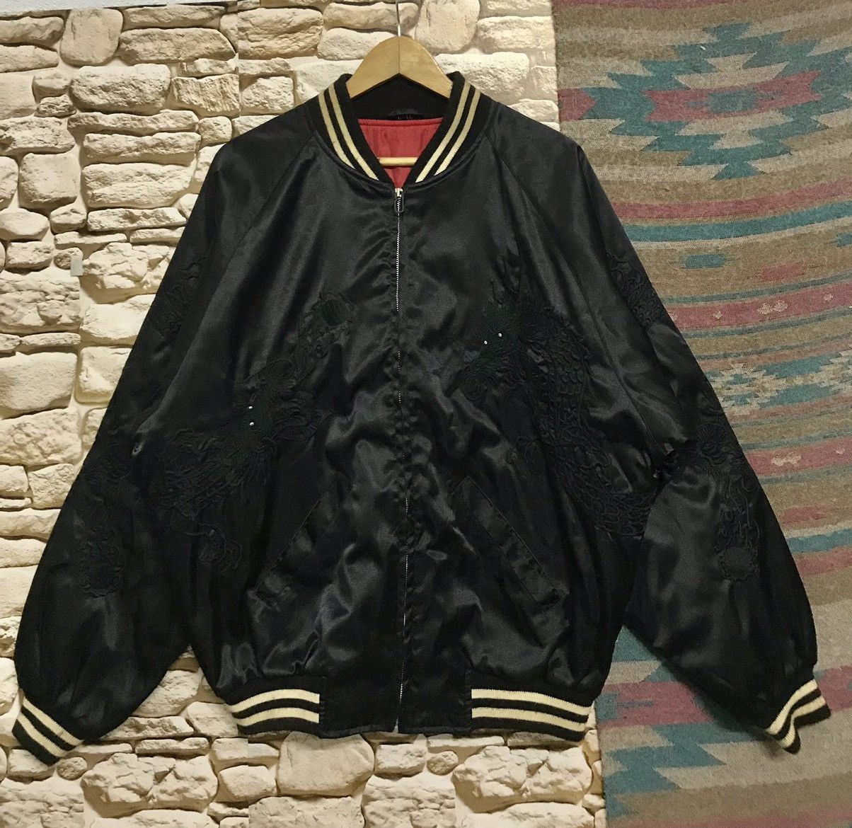Japanese Brand × Vintage Vintage Souvenir Sukajan Black Dragon Size US L / EU 52-54 / 3 - 1 Thumbnail