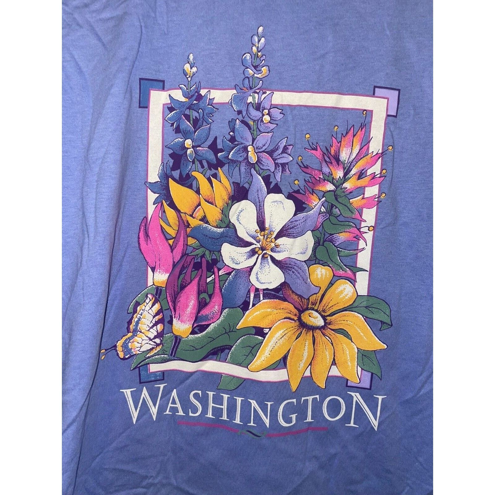 Jerzees Vintage Washington Shirt WA Test Print Tee VTG Large TORN Size US L / EU 52-54 / 3 - 2 Thumbnail